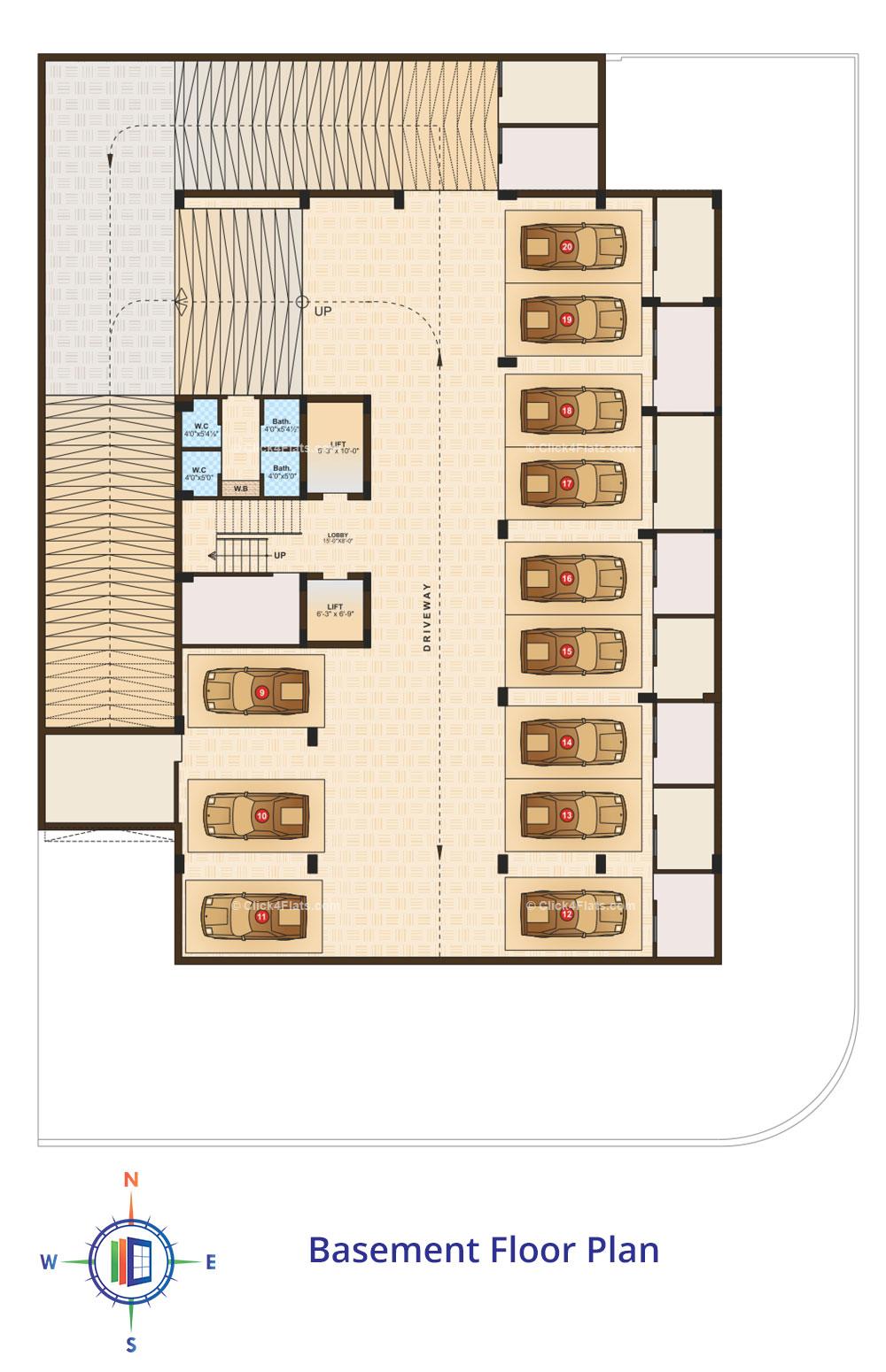 Laxmi Niwas Pearl Bellazio Basement Floor Plan