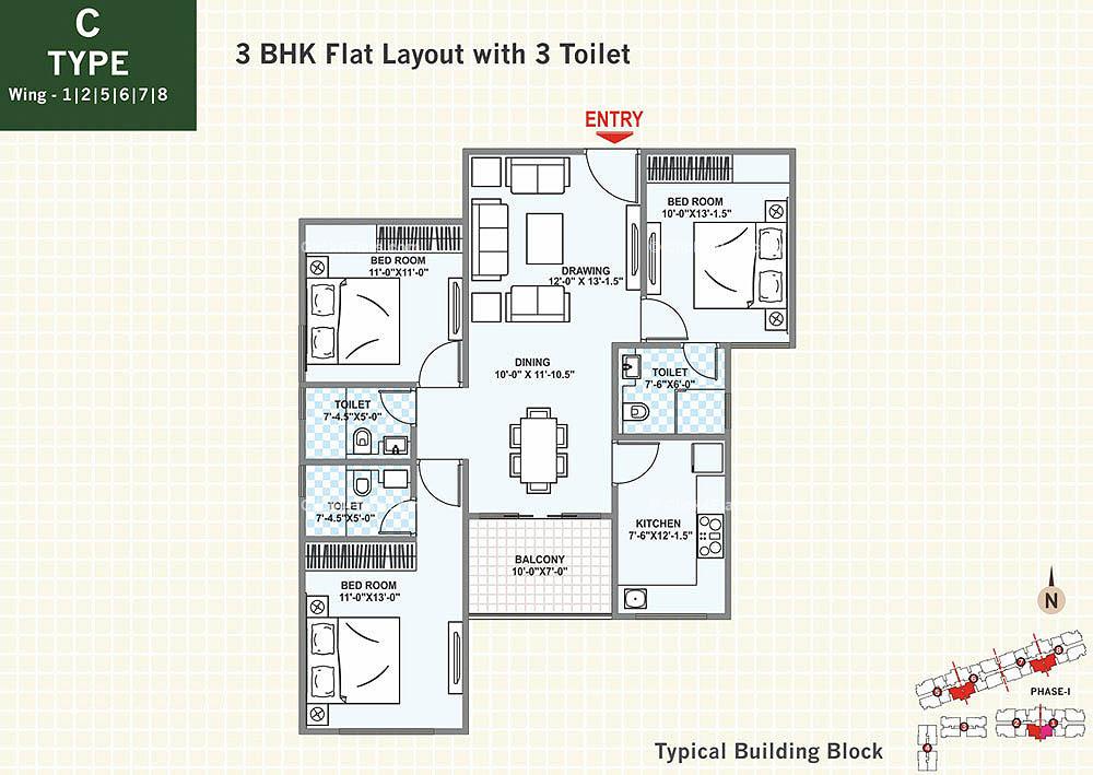 Hyde Park 3 BHK 