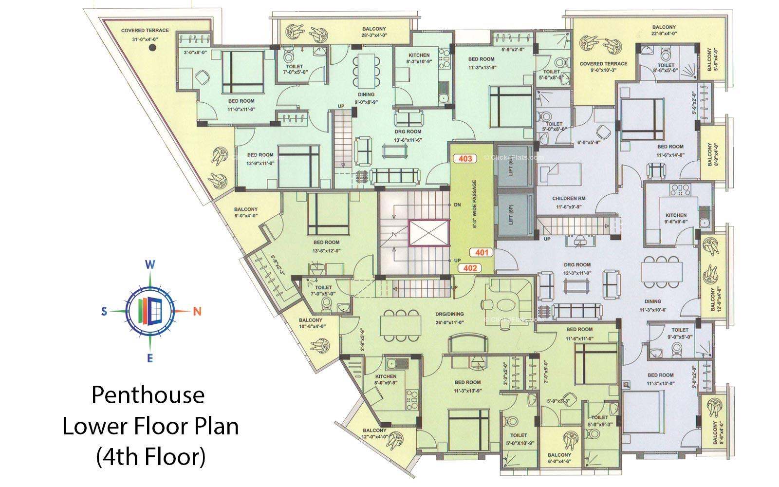 Coral Castle Penthouse Lower Floor Plan