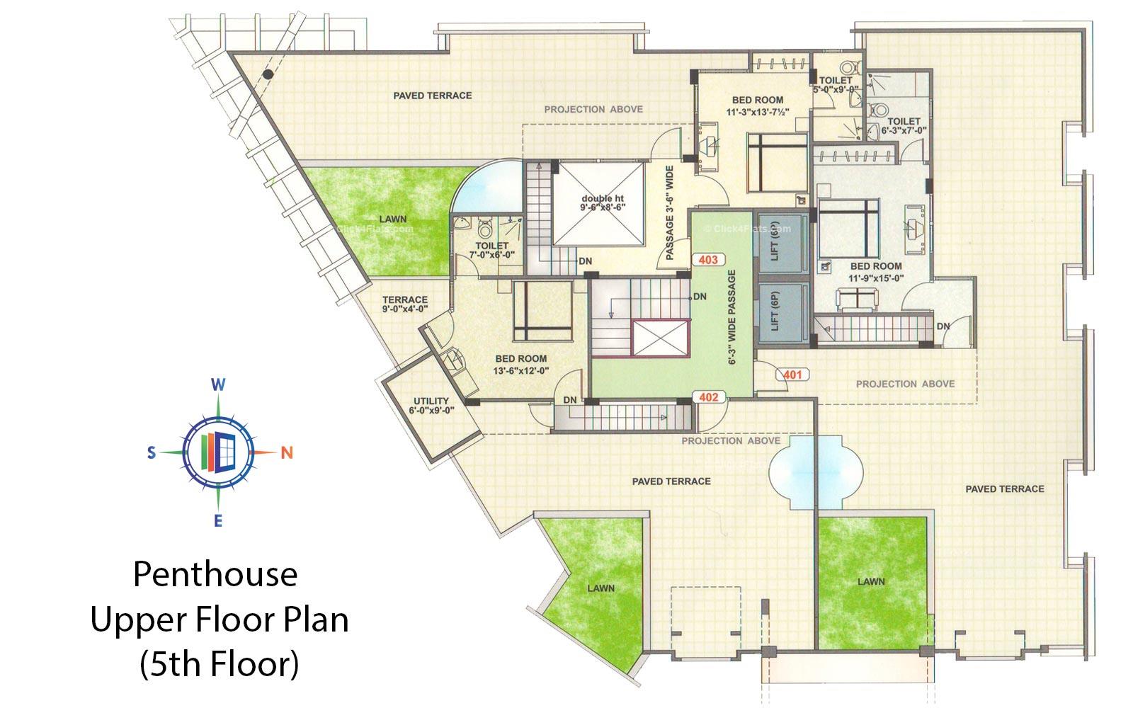 Coral Castle Penthouse Upper Floor Plan