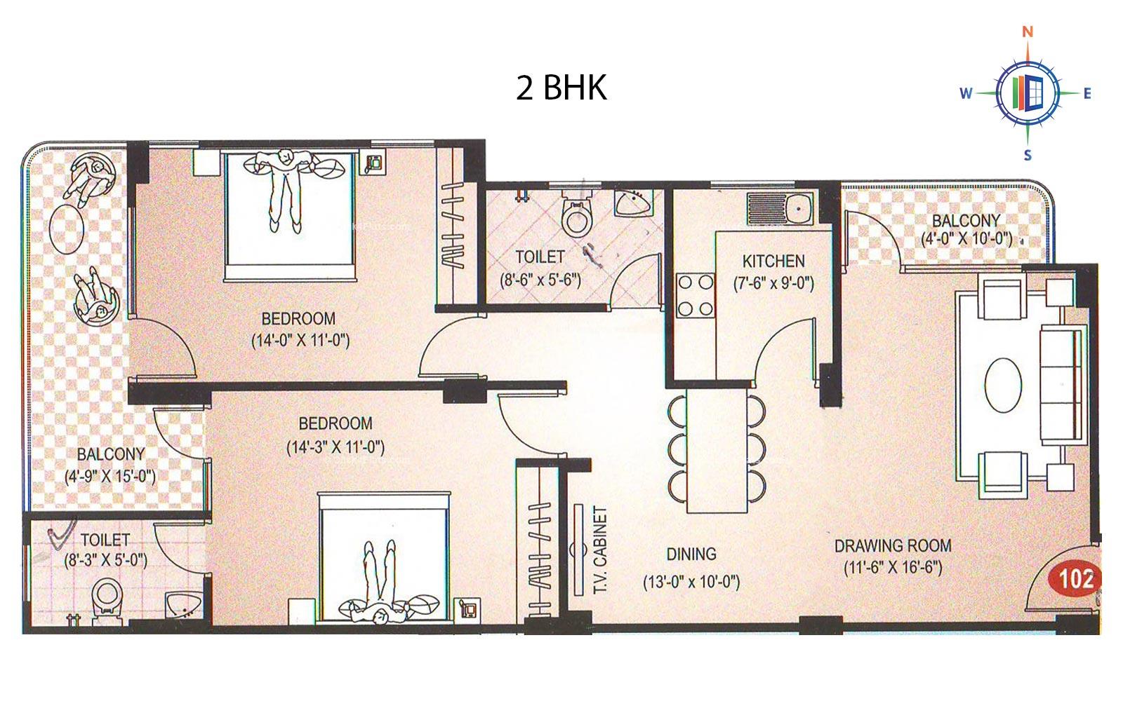 Diamond Residency 2 BHK 