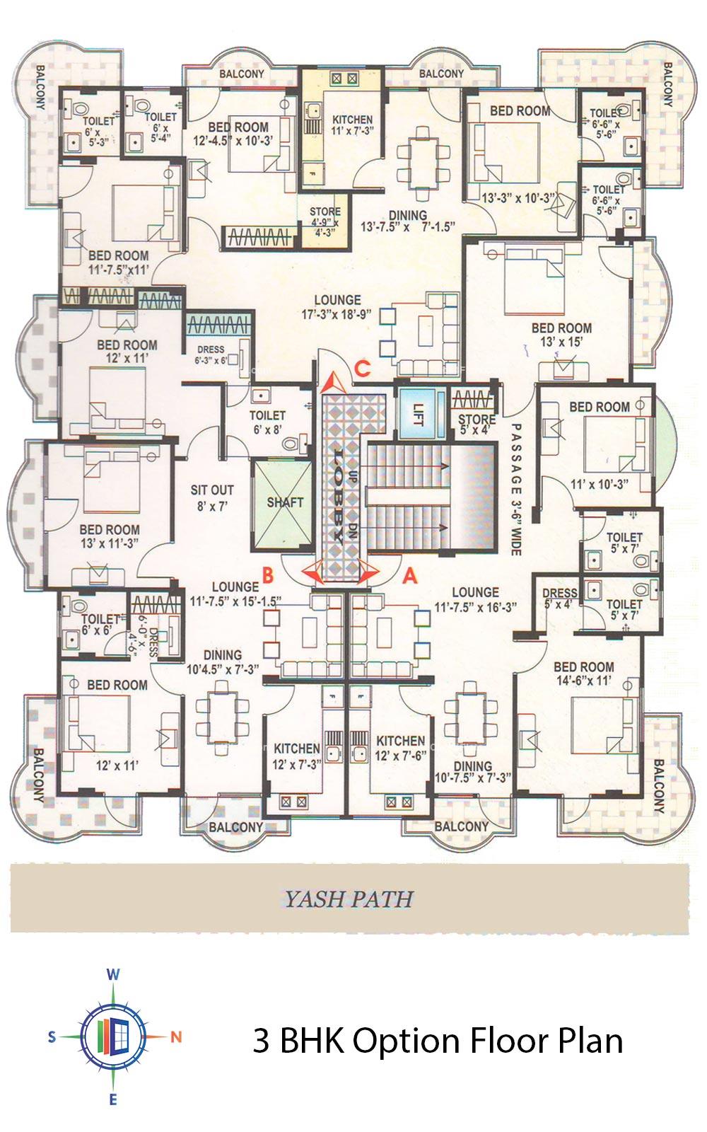 Embassy Park 3BHK Optional Floor