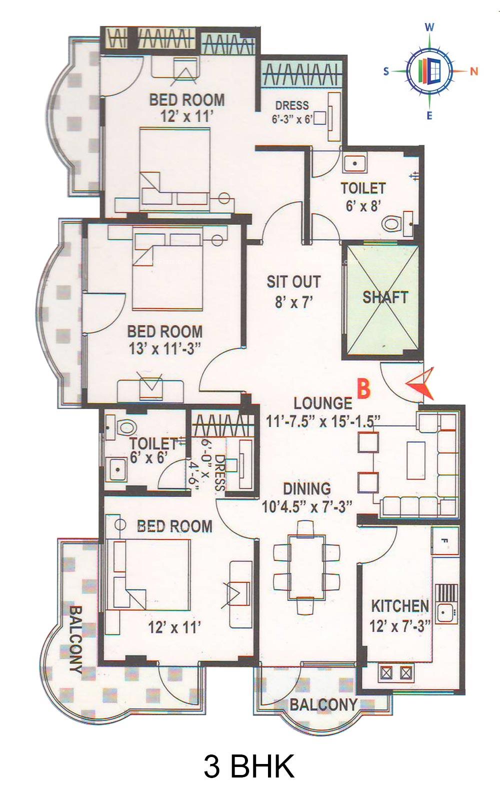 Embassy Park 3 BHK 