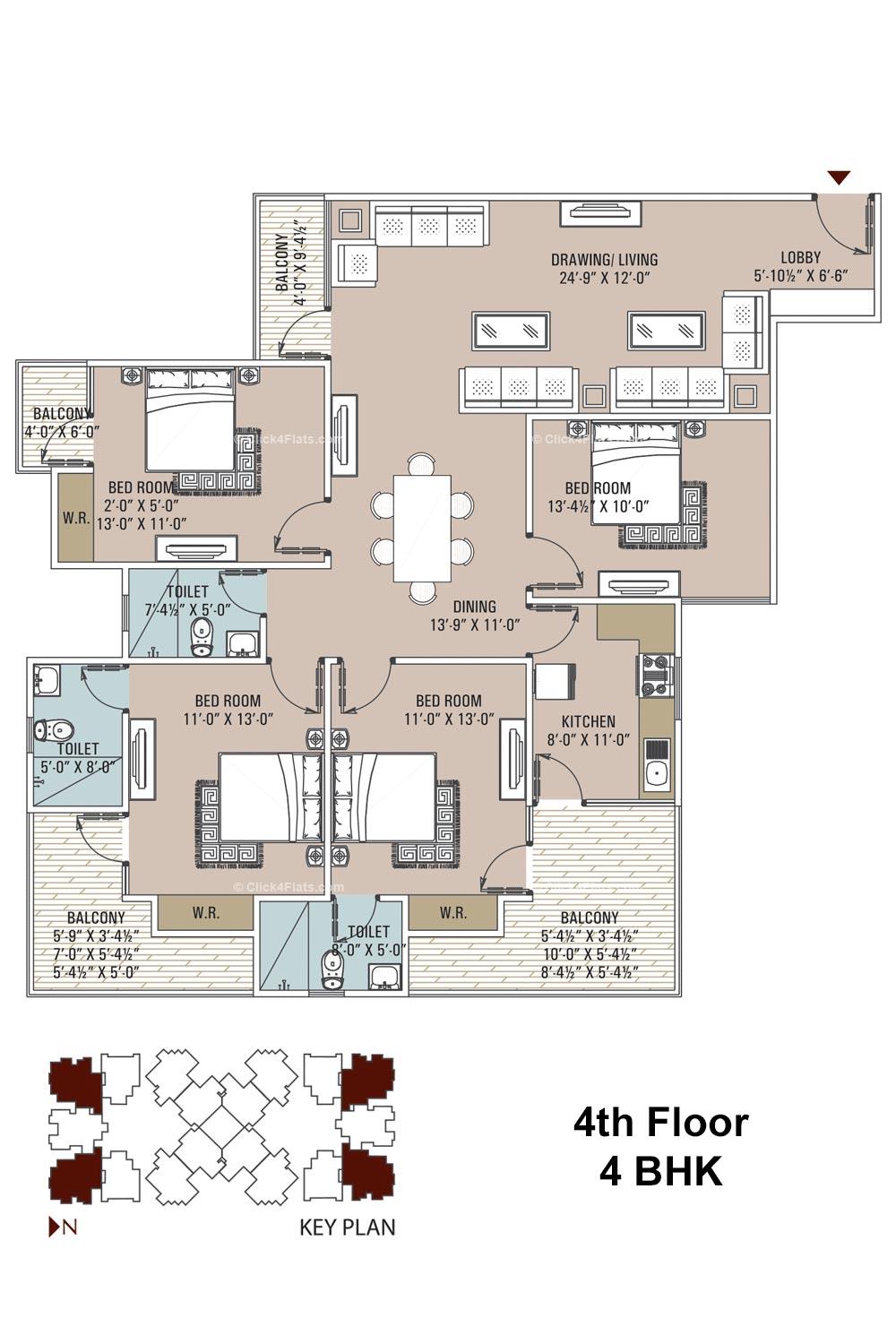 Unique Emporia 4 BHK 