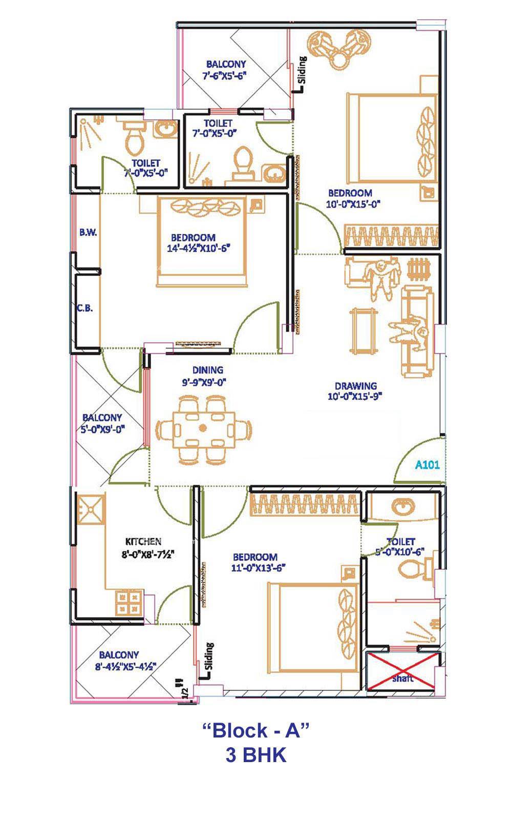 Exclusive 444 2 BHK 