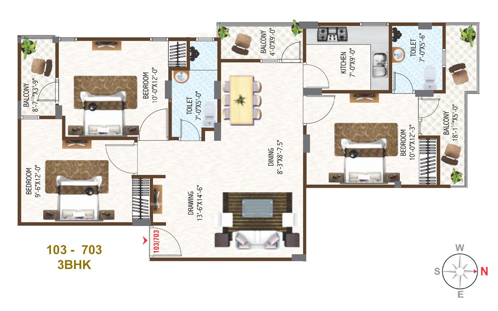 Festiva 3 BHK 