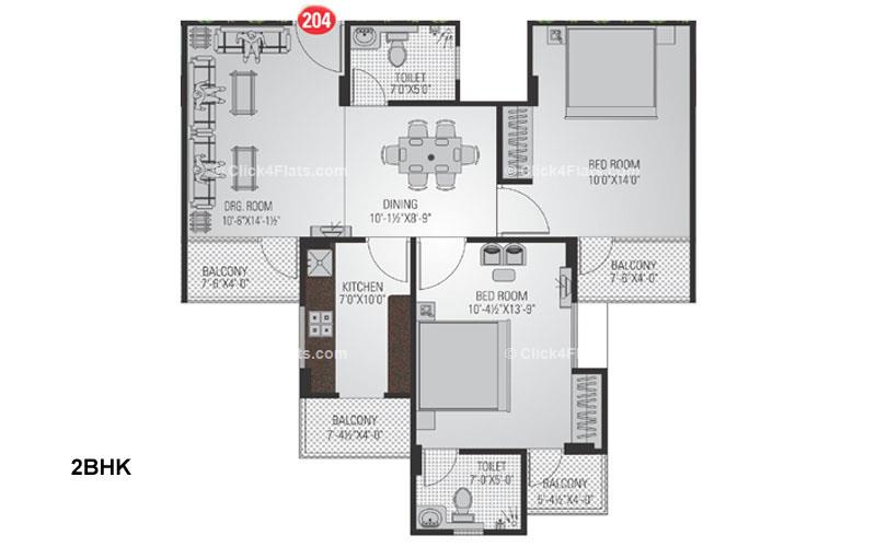 SDC Keystone 2 BHK 