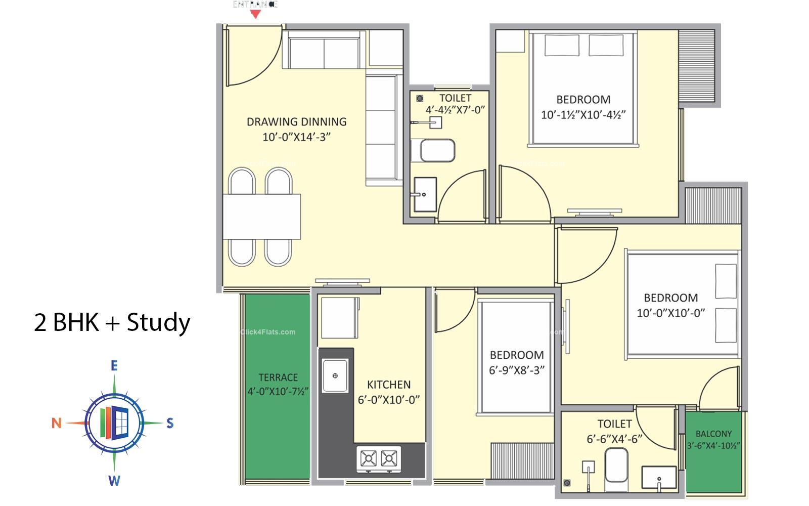 Galaxy 2 BHK 