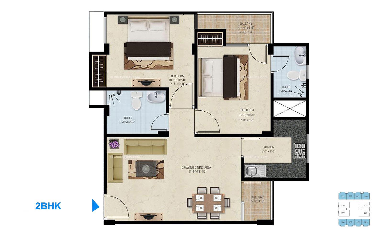 Garden 41 2 BHK 