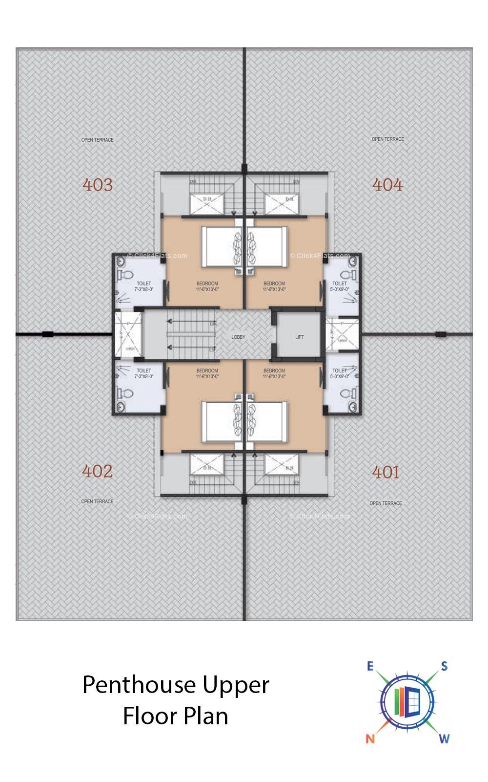 Kauls Gloria Penthouse Upper Floor Plan