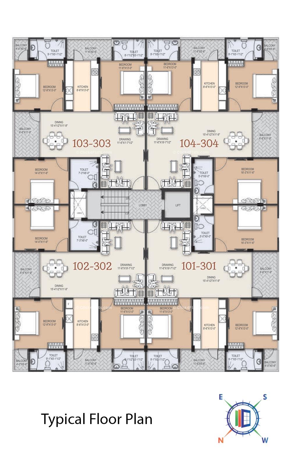 Kauls Gloria Typical Floor Plan