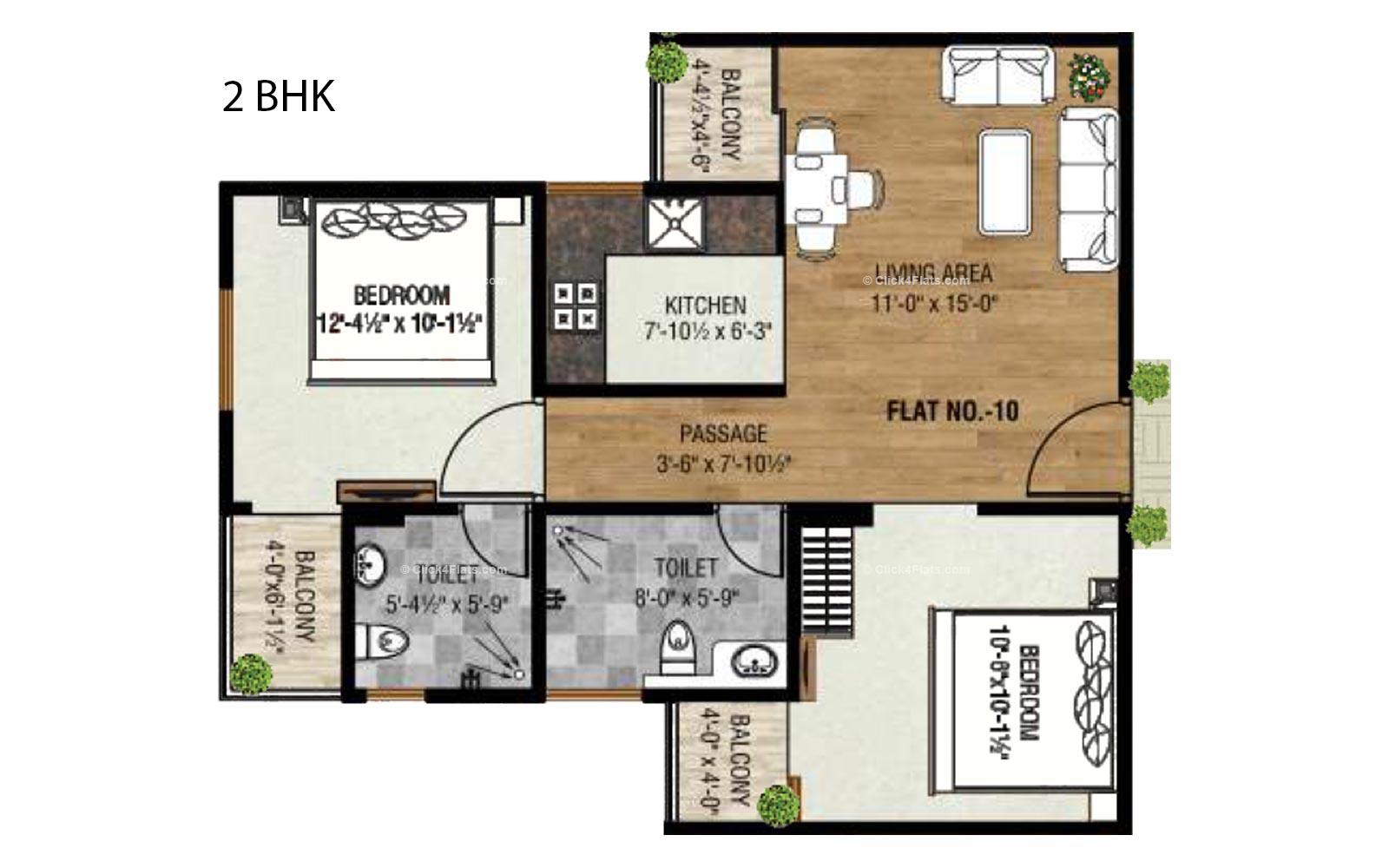 Golden Leaf 2 BHK 