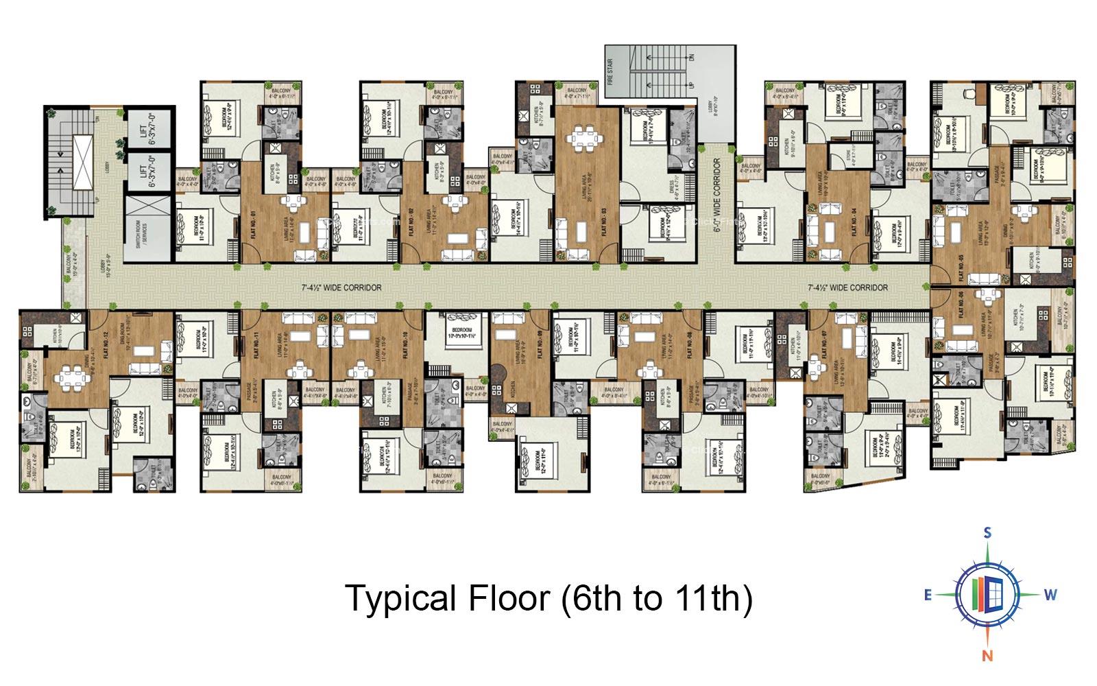 Golden Leaf Typical Floor Plan (6th to 11th)