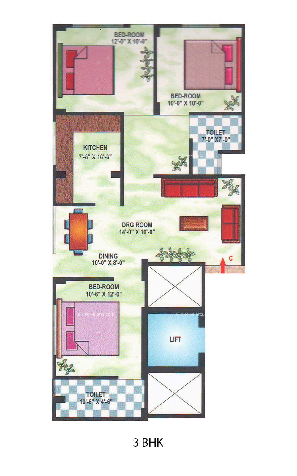 Golden Palace 3 BHK 