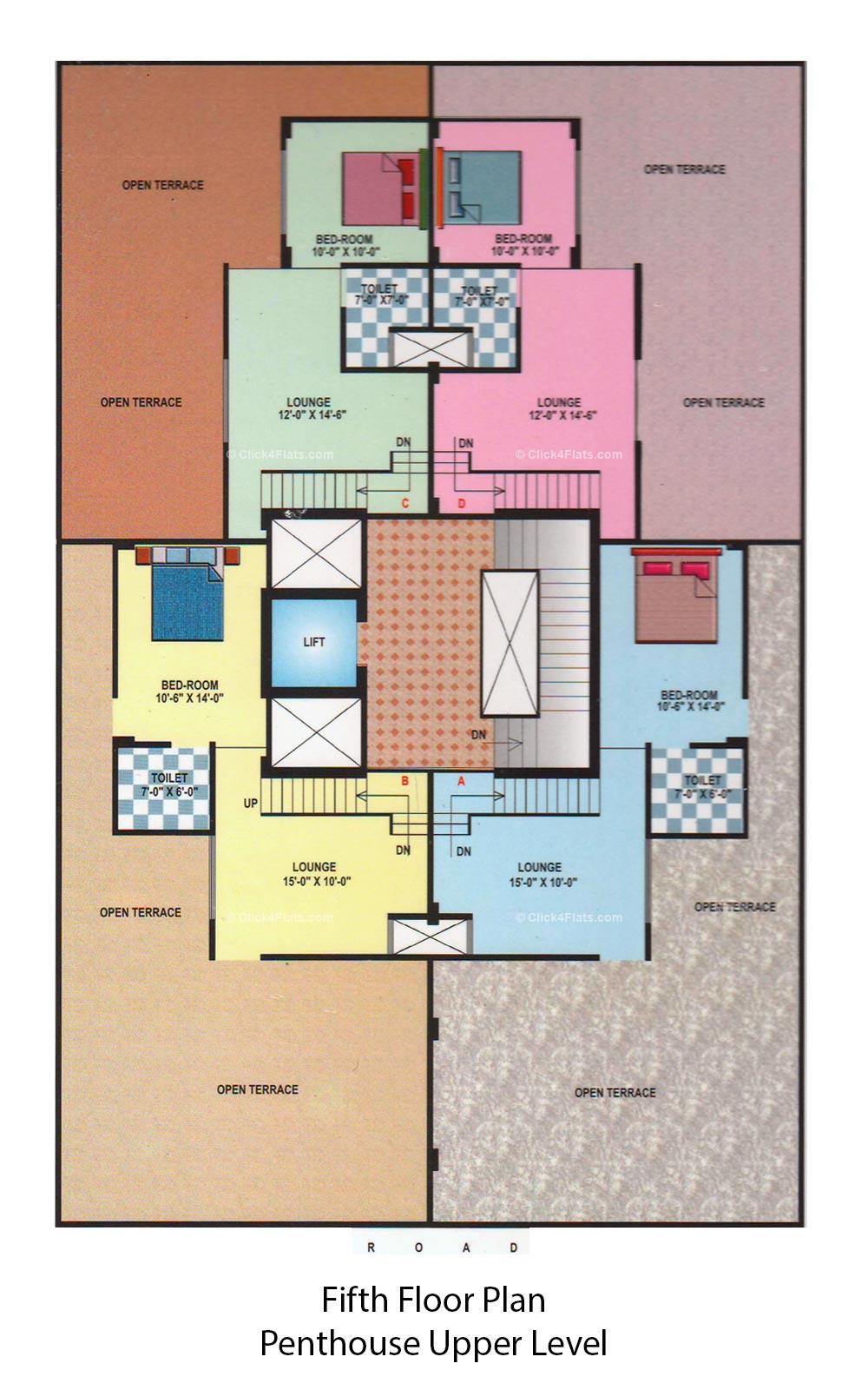 Golden Palace 5th Floor Plan (Upper Penthouse)