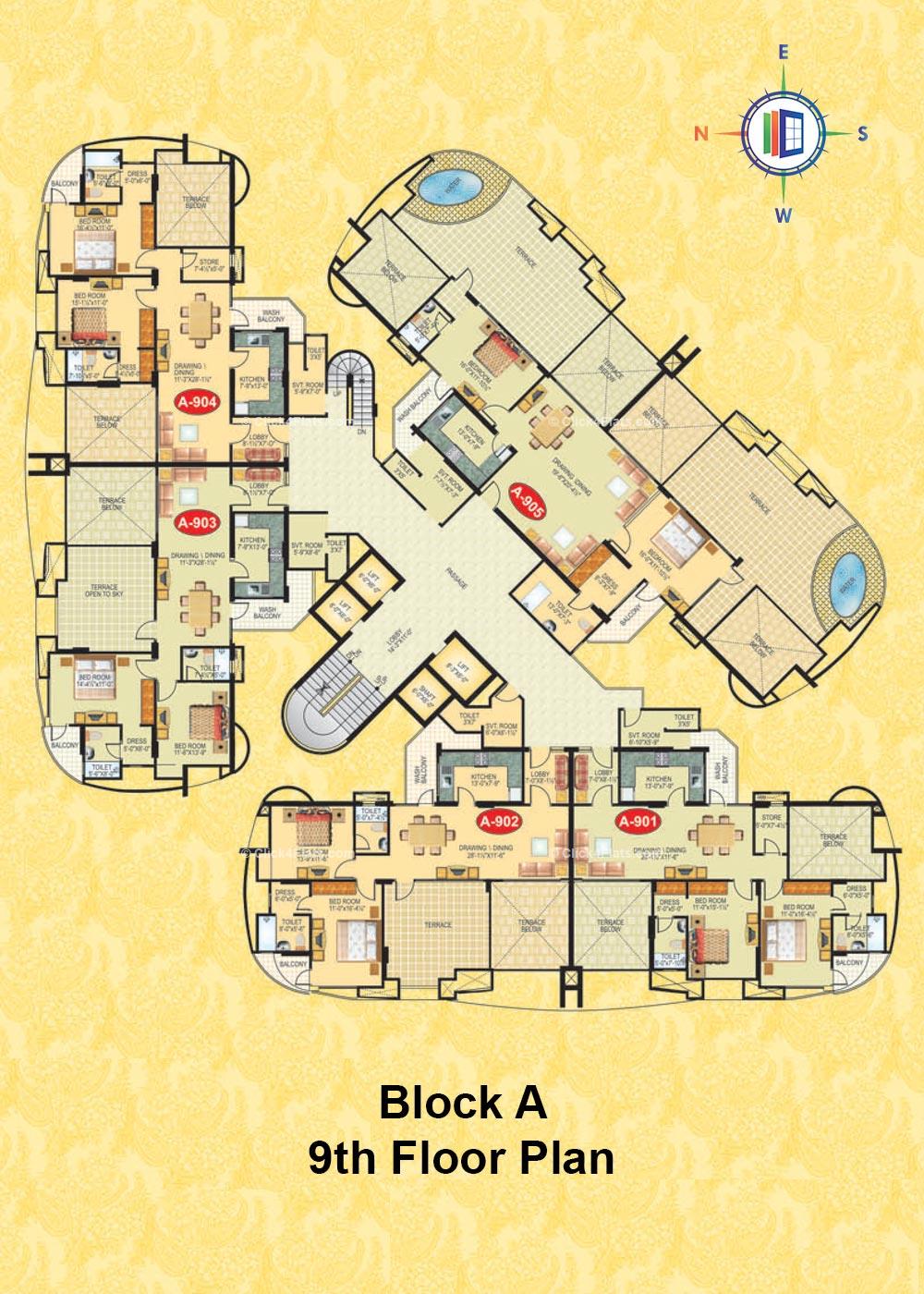 The Grand Geejgarh 9th Floor Plan (Block A)