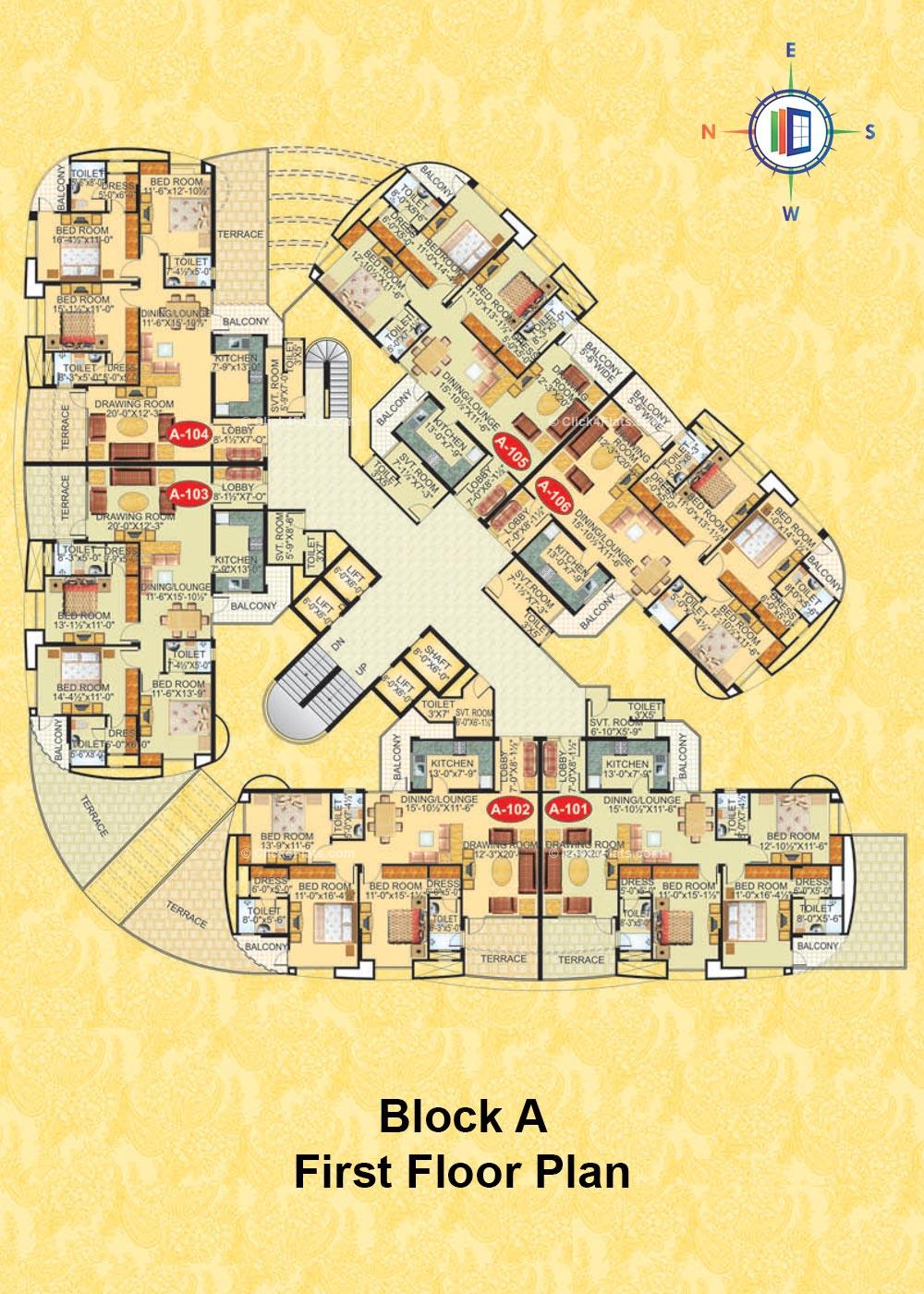 The Grand Geejgarh First Floor Plan (Block A)