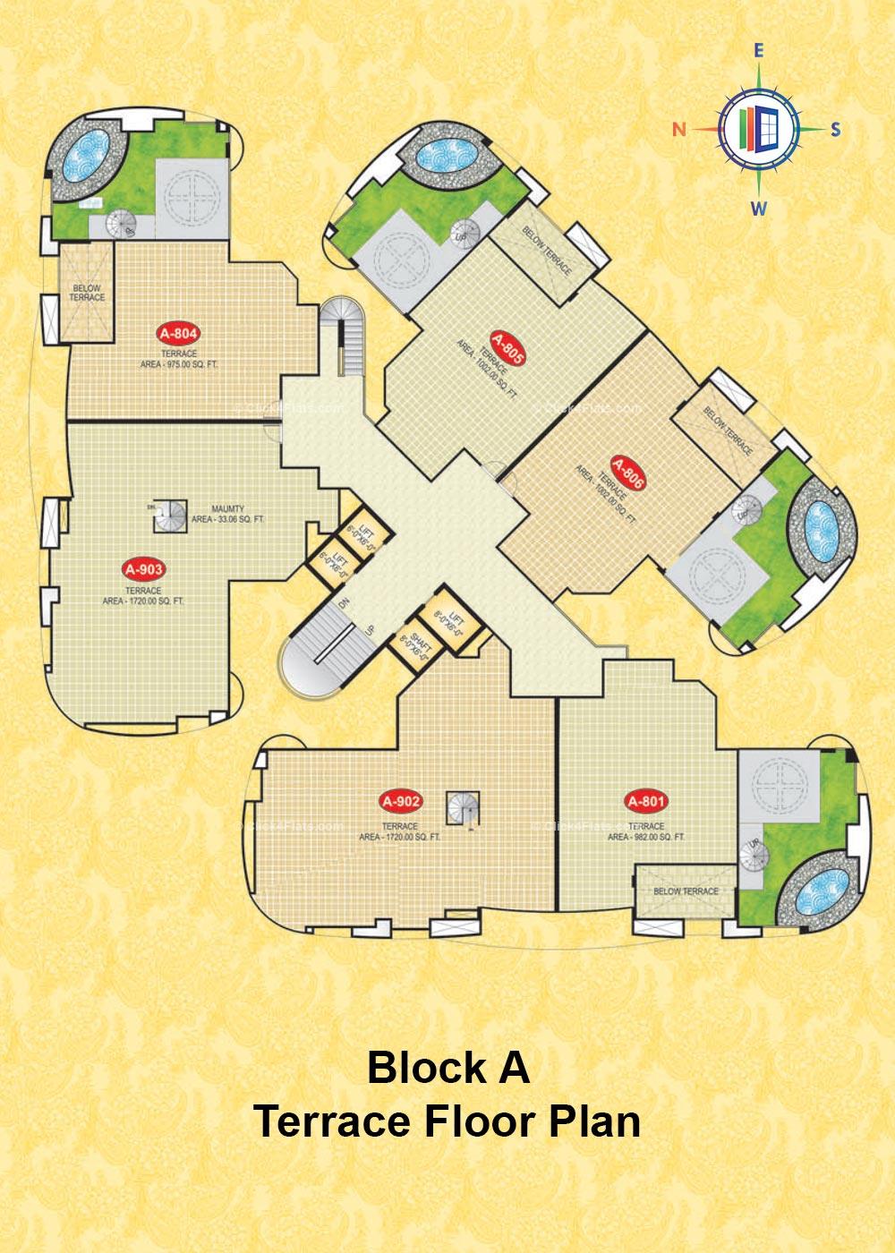 The Grand Geejgarh Terrace Floor Plan (Block A)