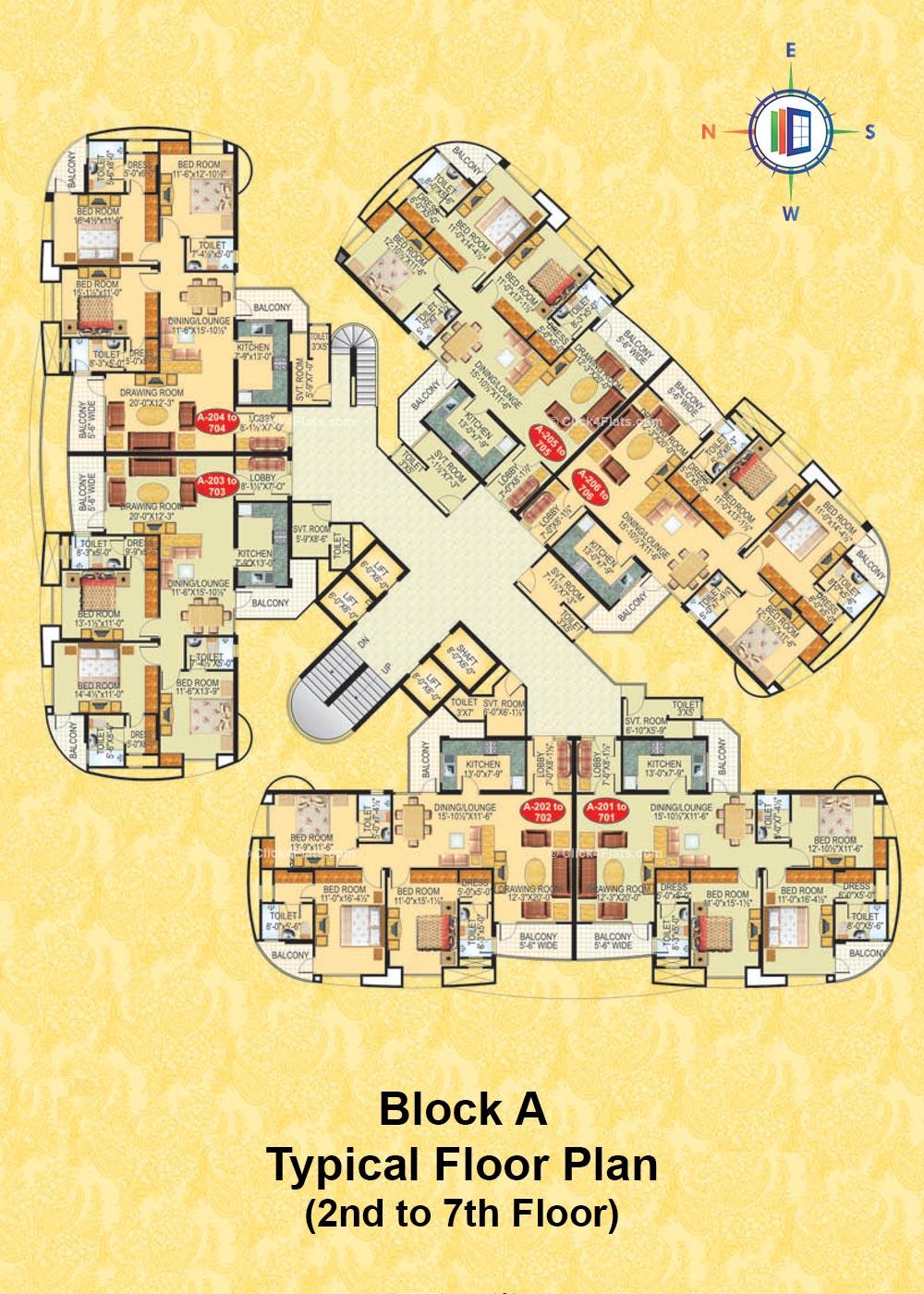 The Grand Geejgarh Typical Floor Plan (Block A)