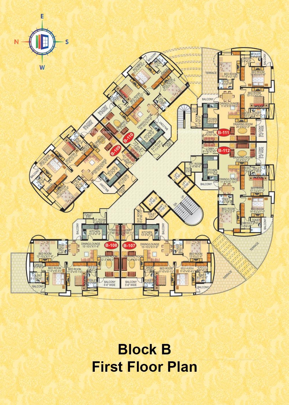 The Grand Geejgarh First Floor Plan (Block B)