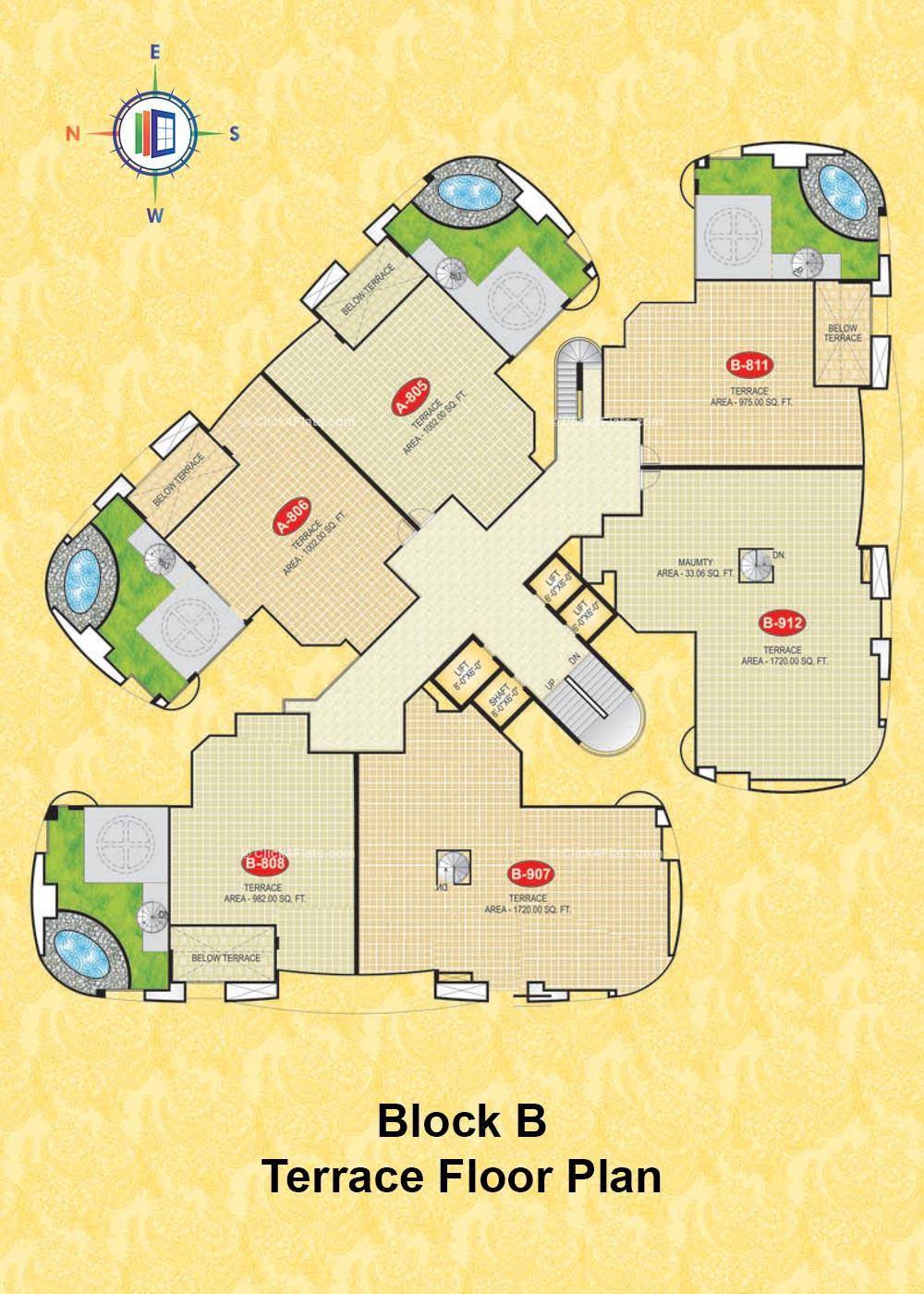 The Grand Geejgarh Terrace Floor Plan (Block B)