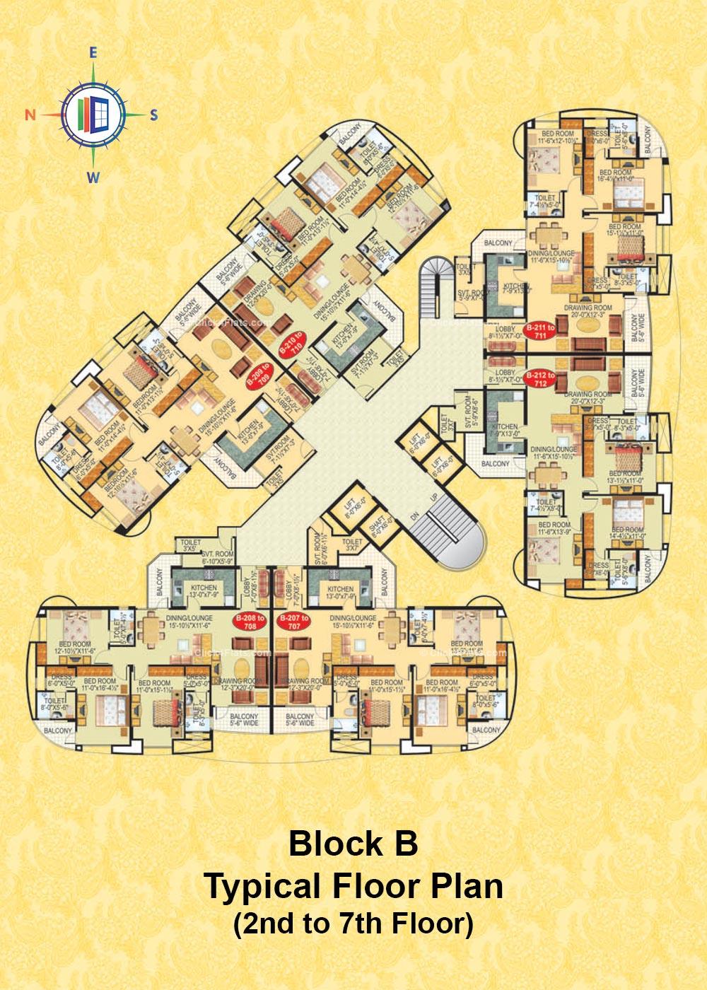 The Grand Geejgarh Typical Floor Plan (Block B)