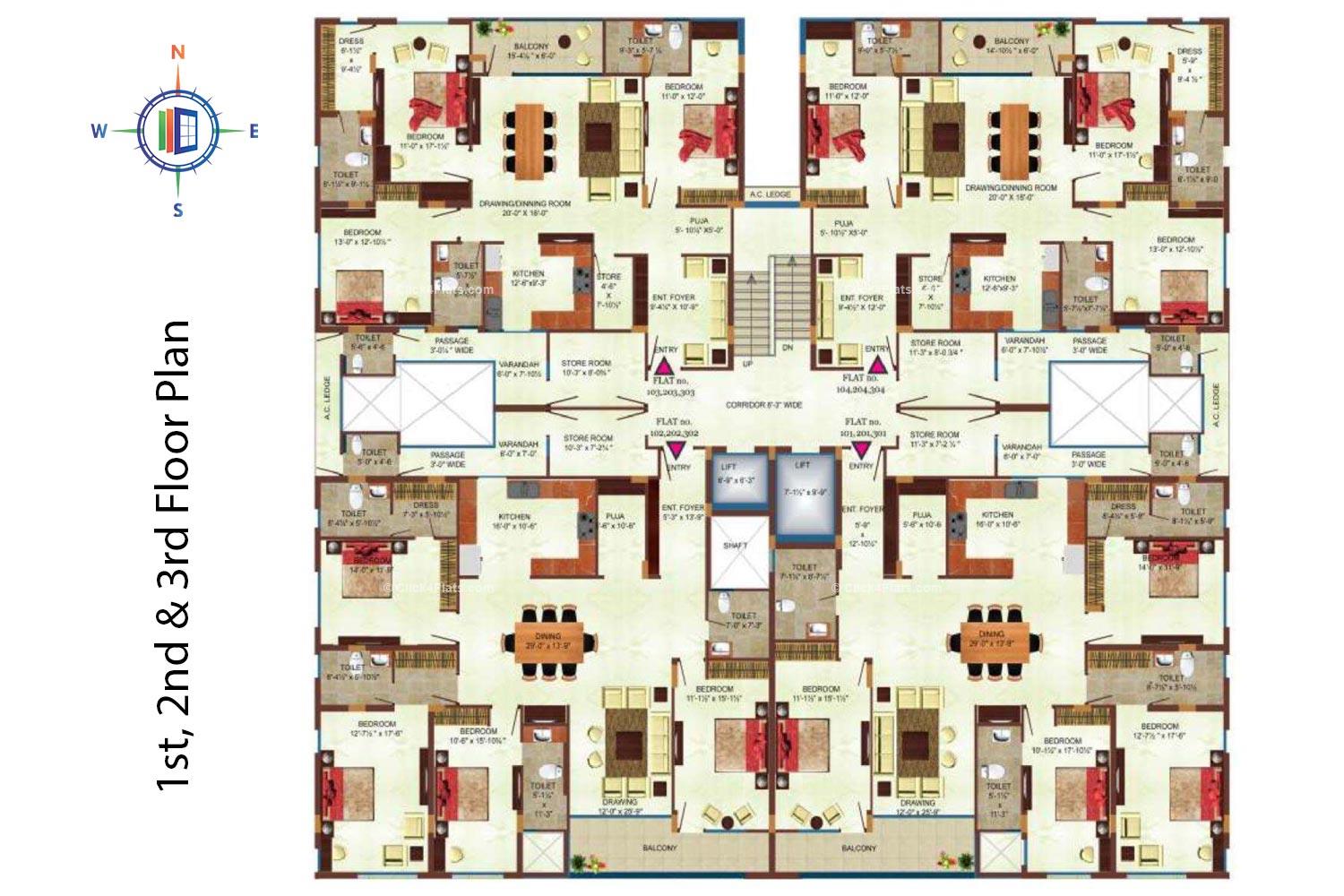 Gulmohar Typical Floor Plan