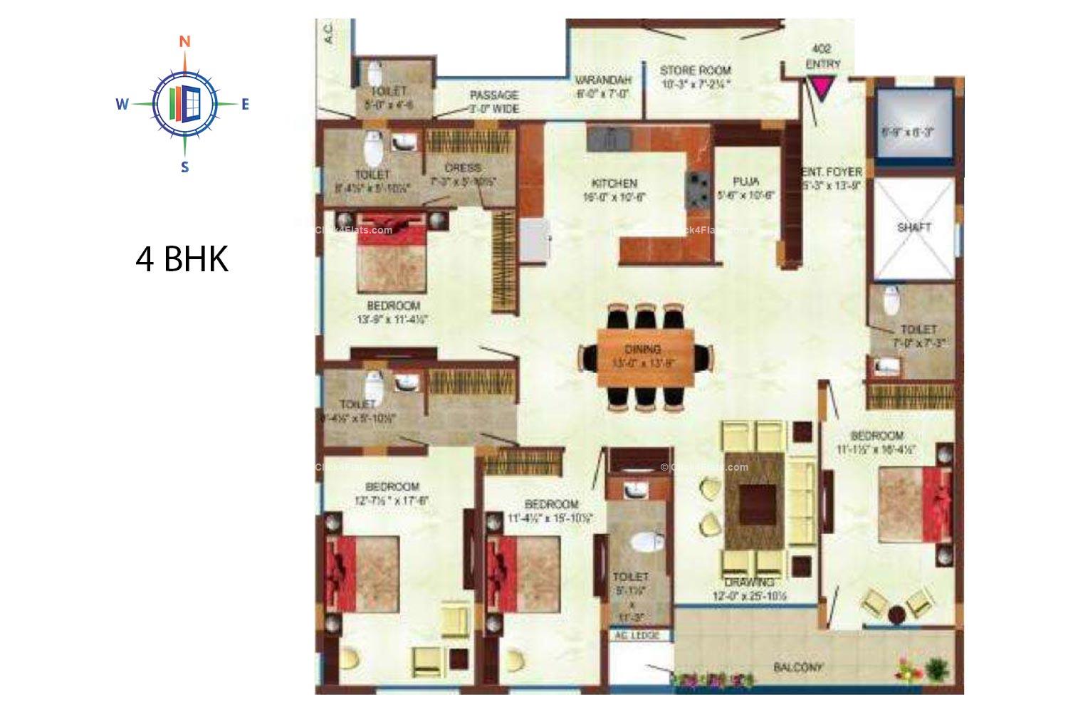 Gulmohar 4 BHK 