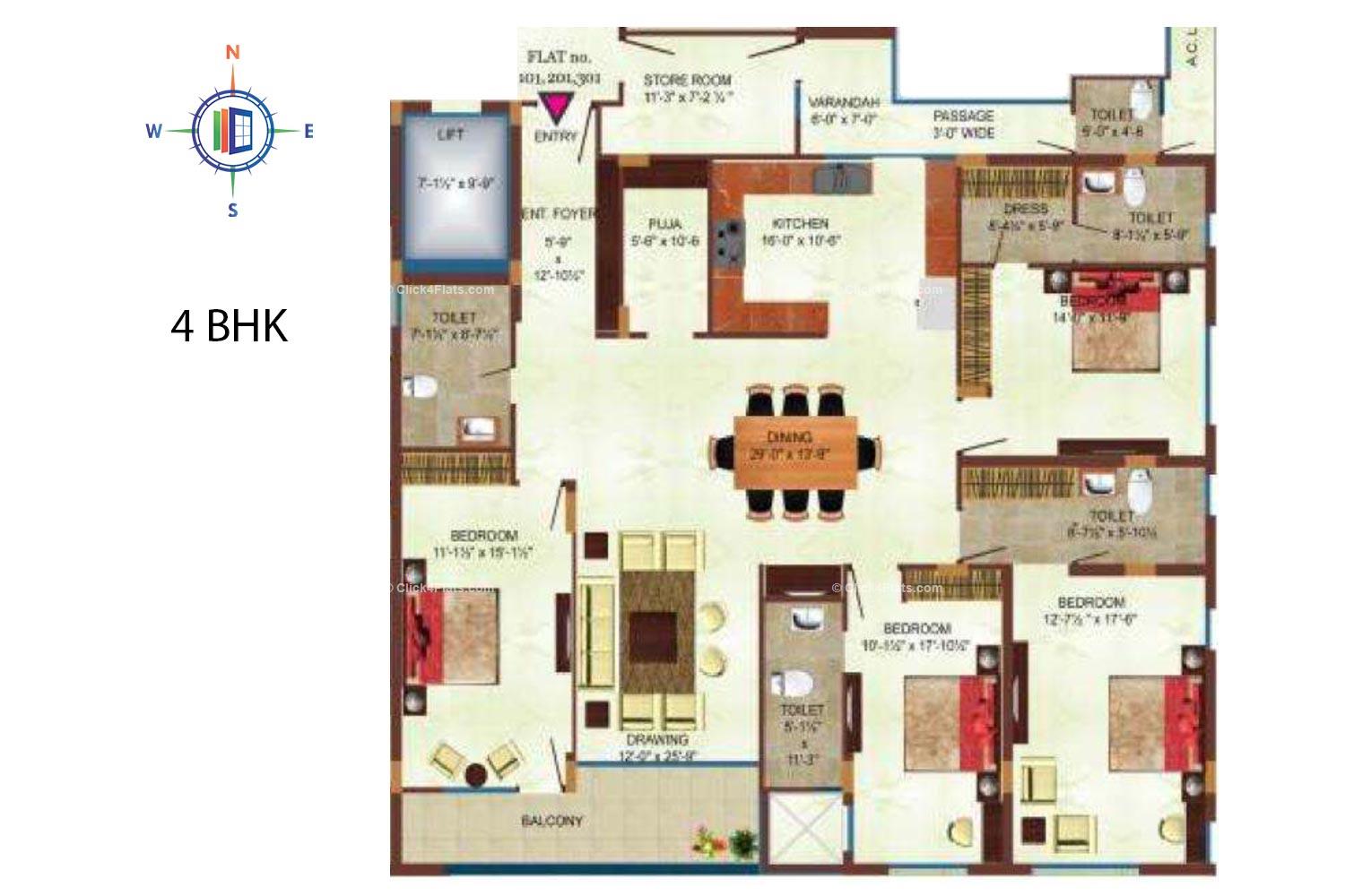 Gulmohar 4 BHK 