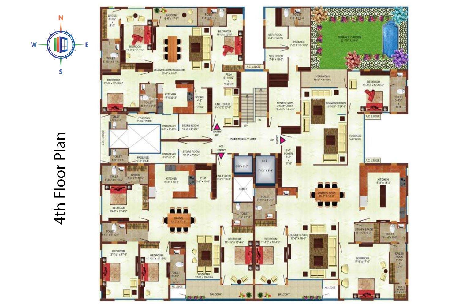 Gulmohar 4th Floor Plan