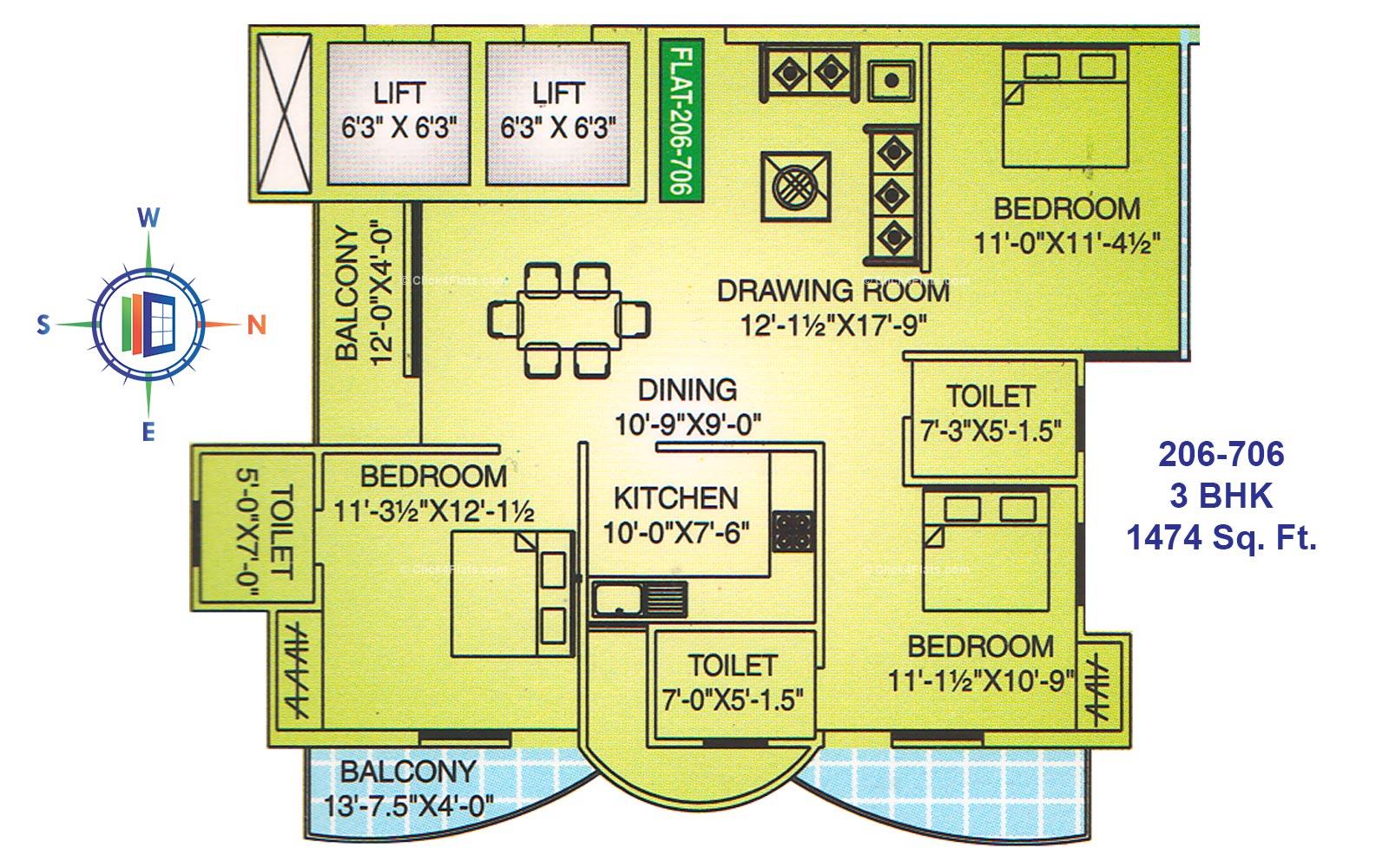 Heavens Garden 3 BHK 