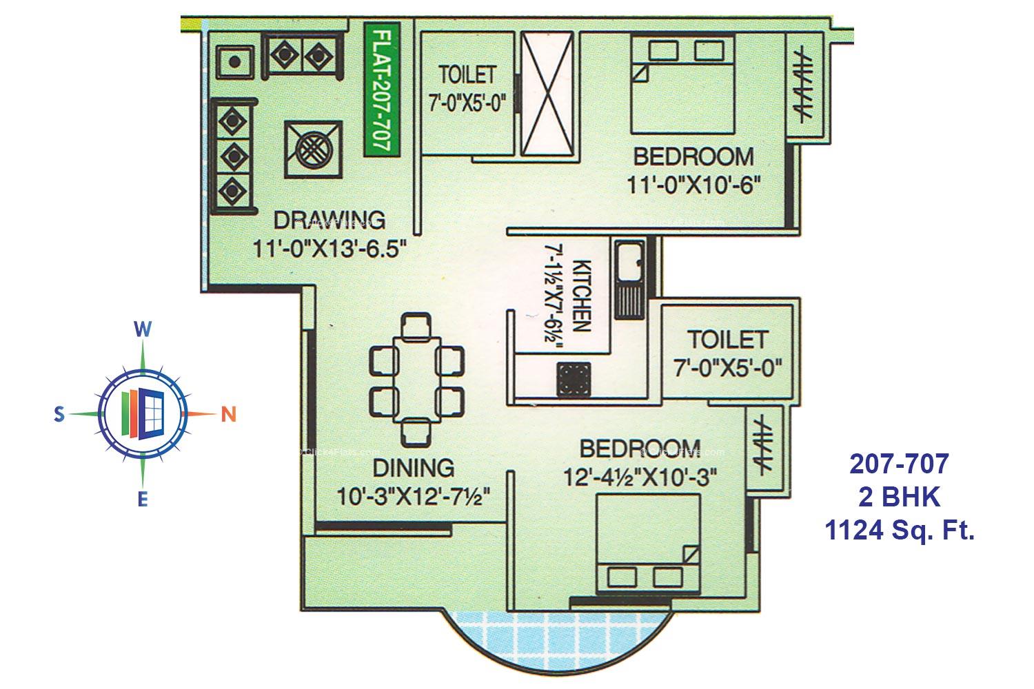 Heavens Garden 2 BHK 