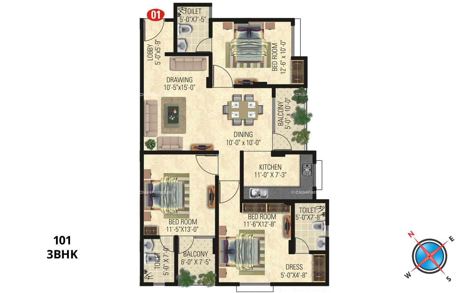 Vardhman Horizon 3 BHK 