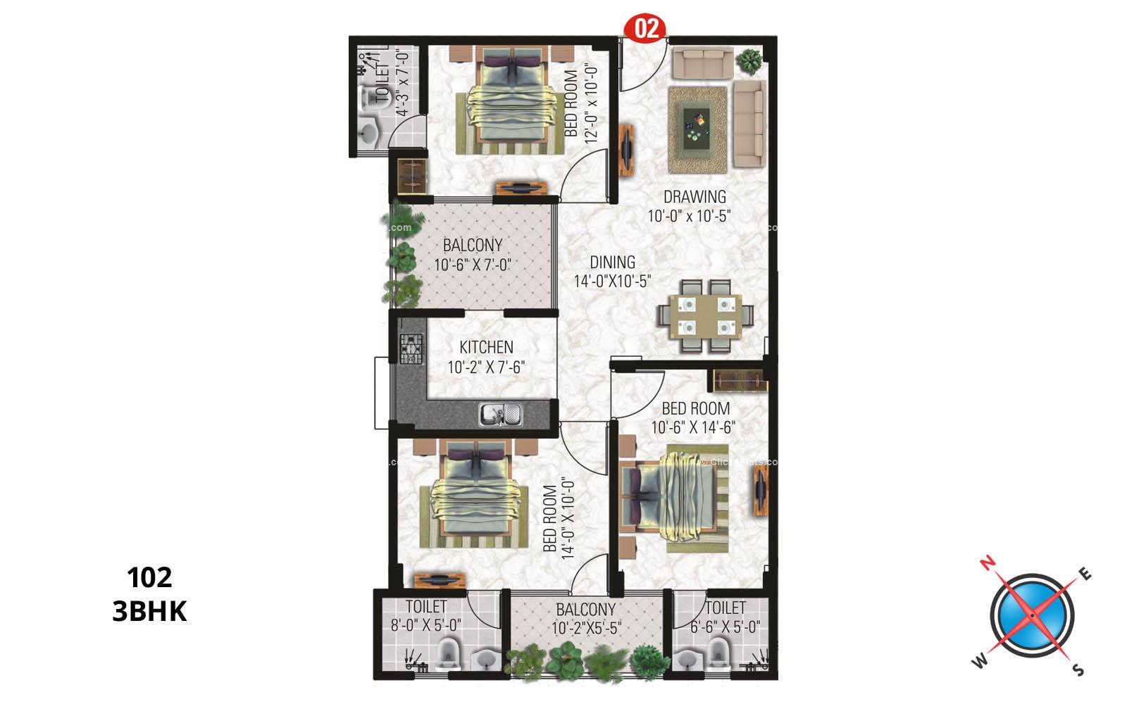 Vardhman Horizon 3 BHK 