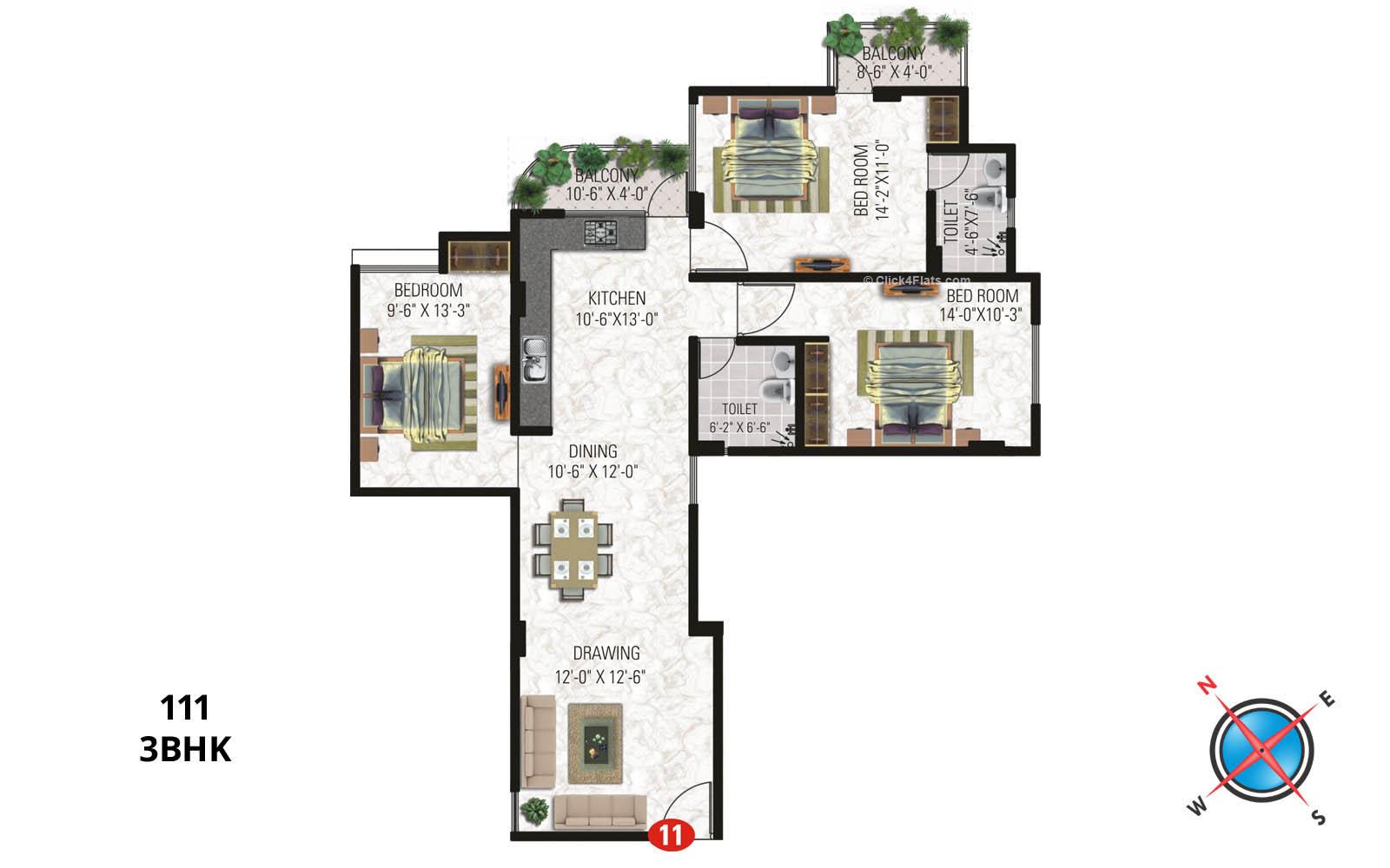 Vardhman Horizon 3 BHK 