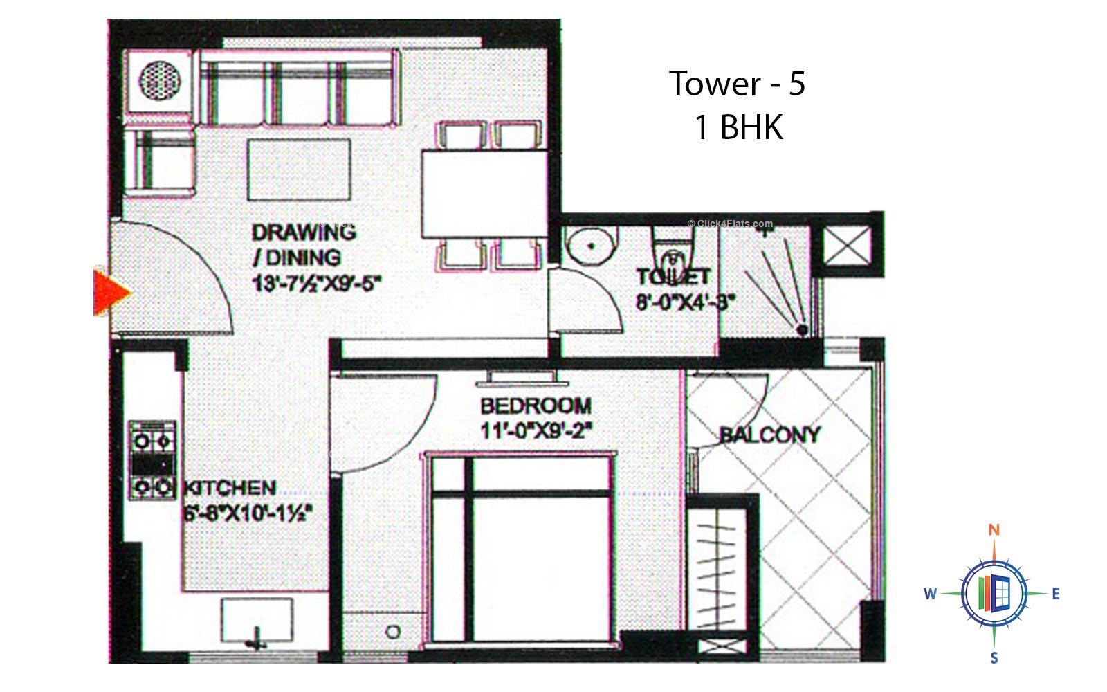 Iskcon Heights 1 BHK 