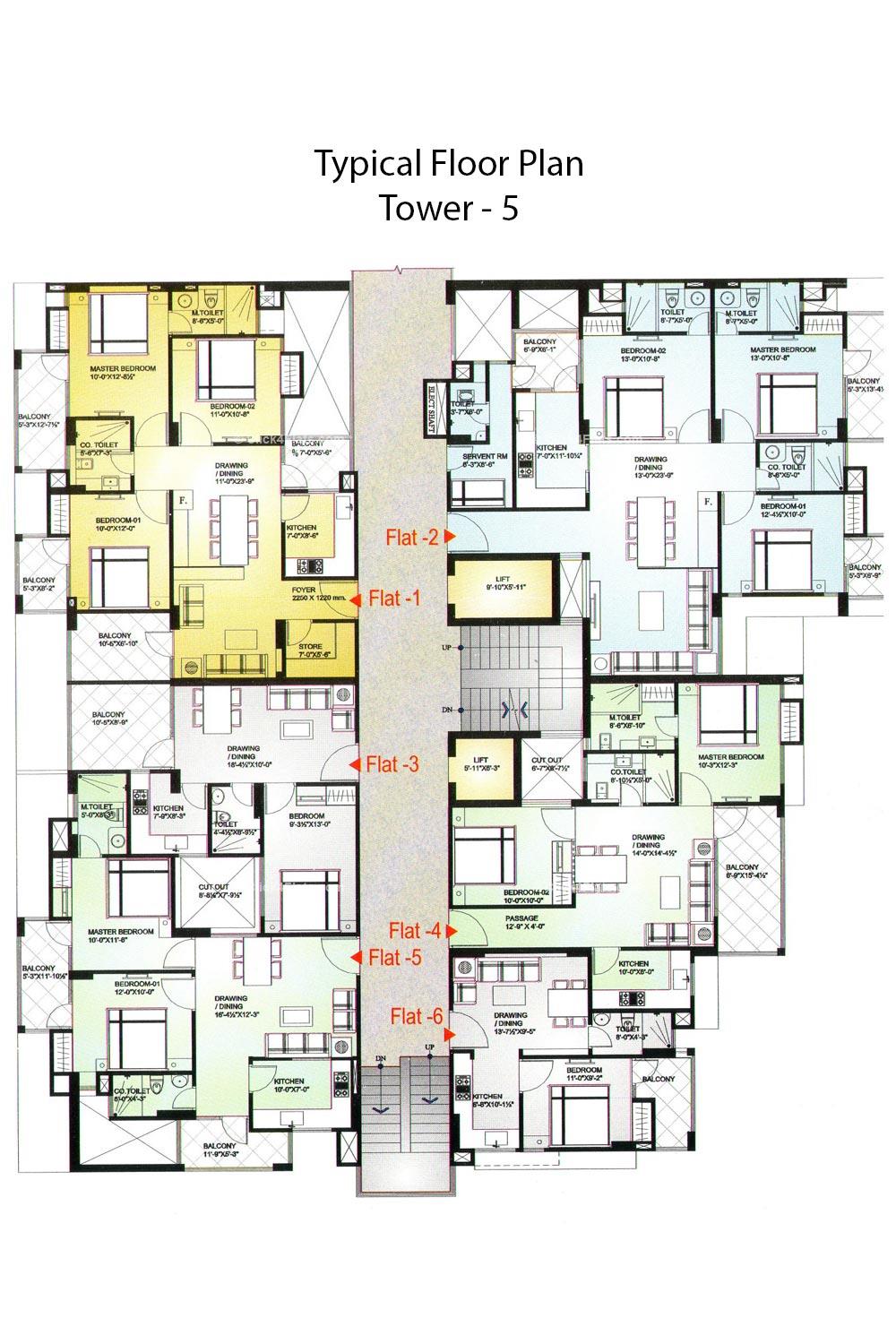 Iskcon Heights Typical Floor Plan (Tower-5)