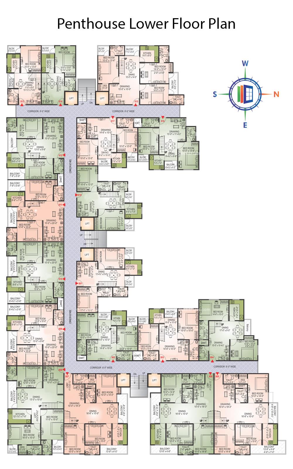 KarniKripa Homes Penthouse Lower Floor Plan