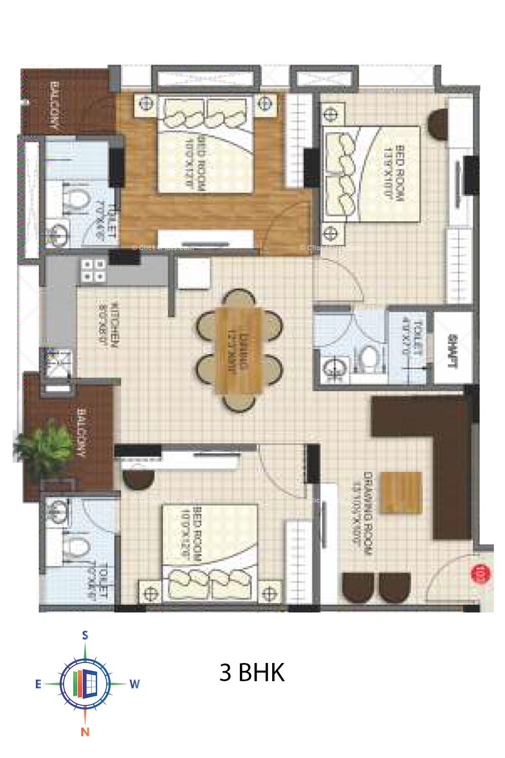 Kediaz Corporate Club 3 BHK 