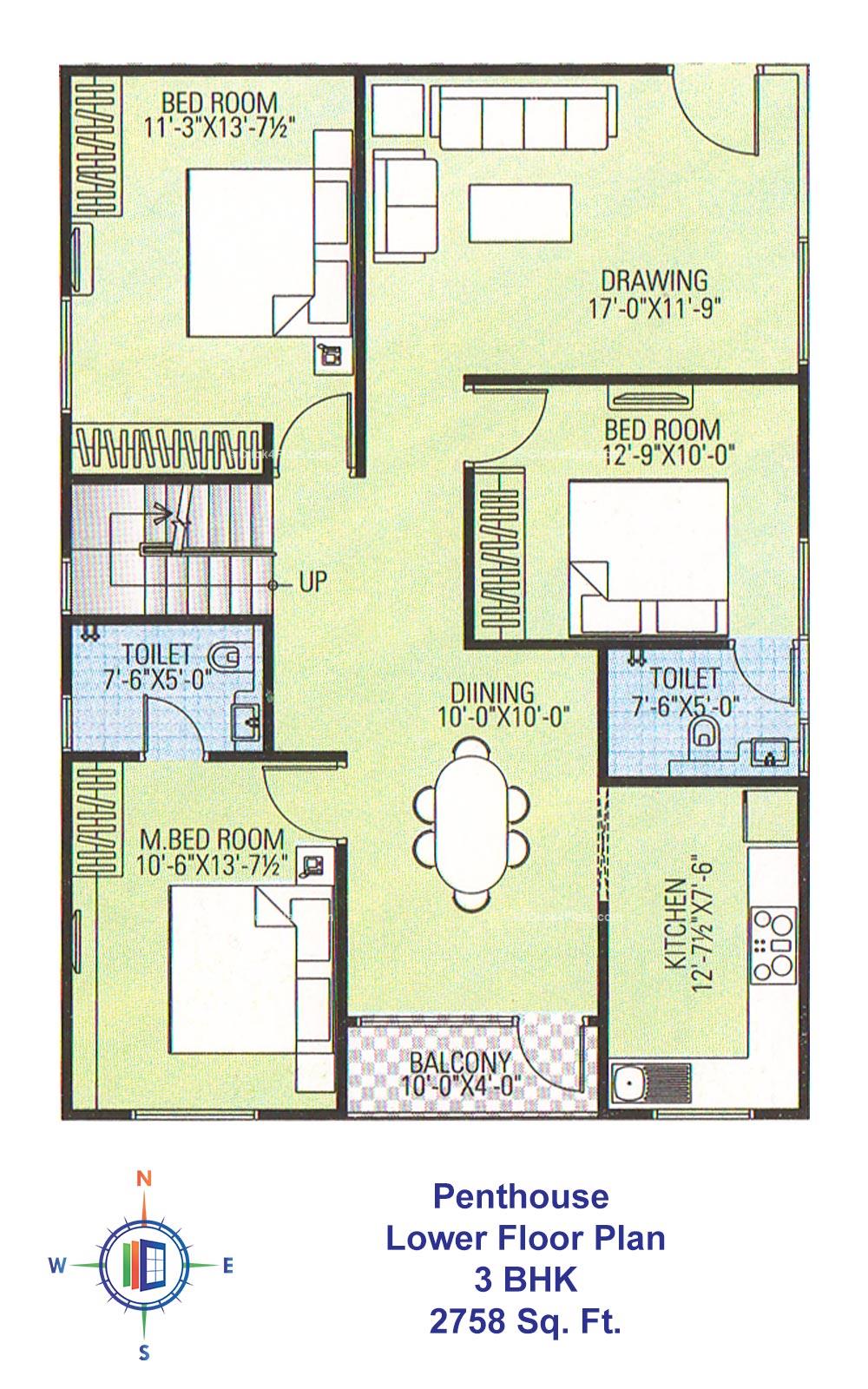 Krishna Residency 3 BHK 