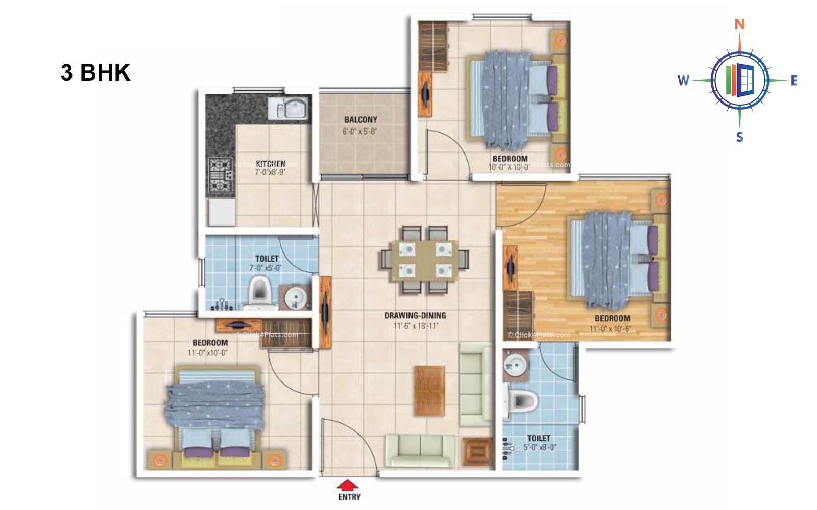 Manglam Aadhar Dwarika 3 BHK 