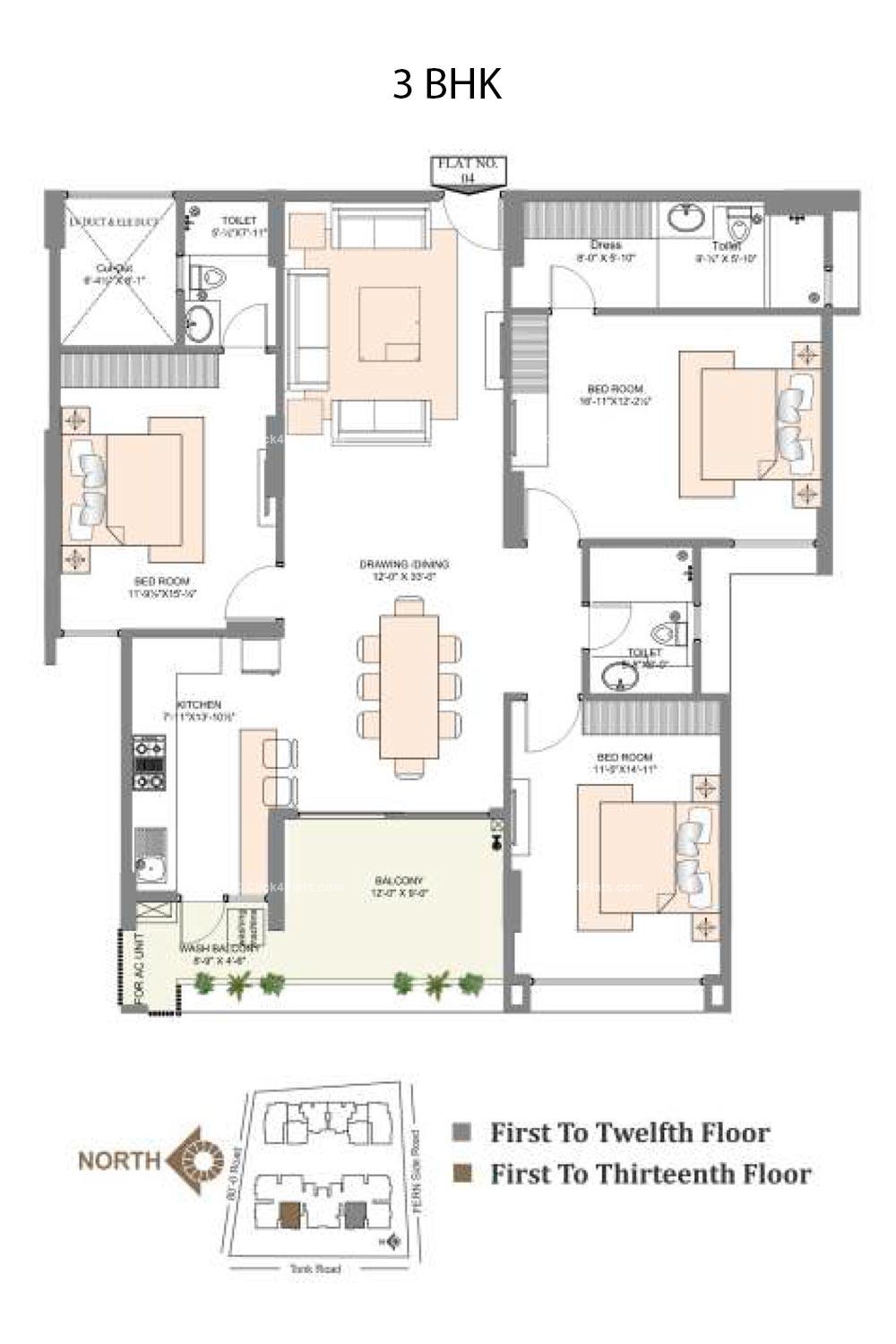 Radiance 3 BHK 2068 square feet