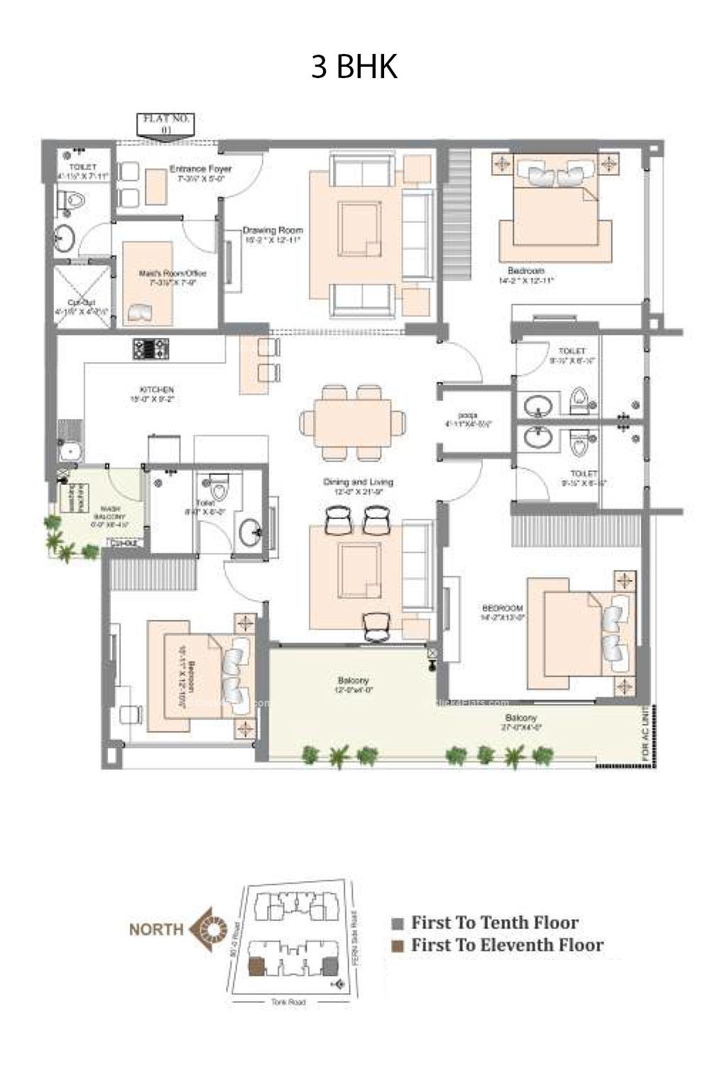 Radiance 3 BHK 2381 square feet