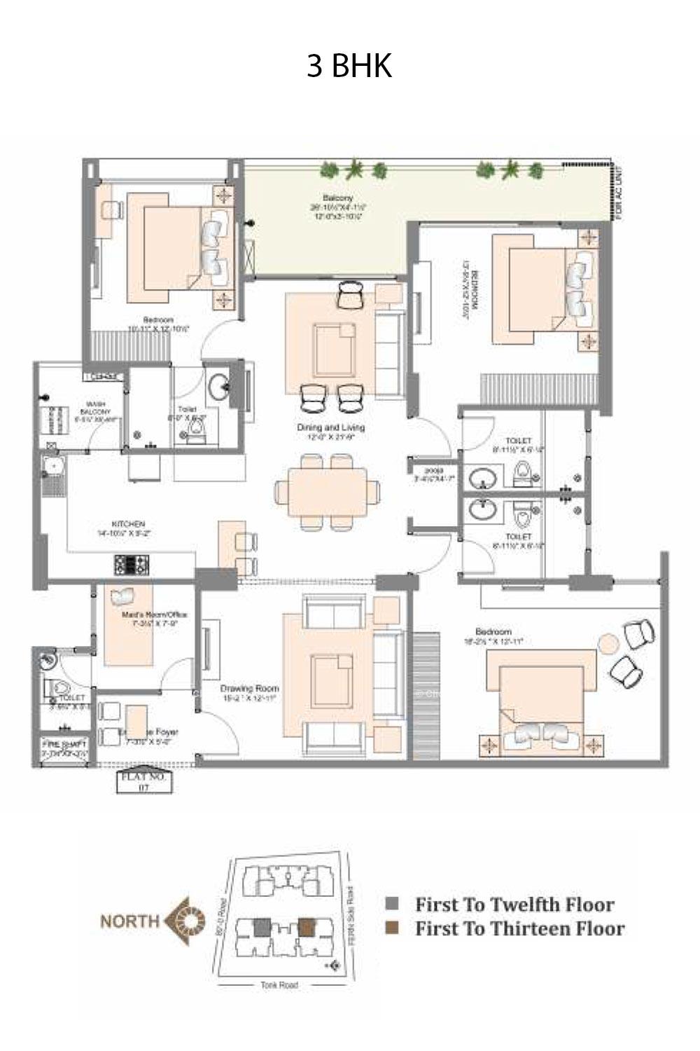 Radiance 3 BHK 2401 square feet