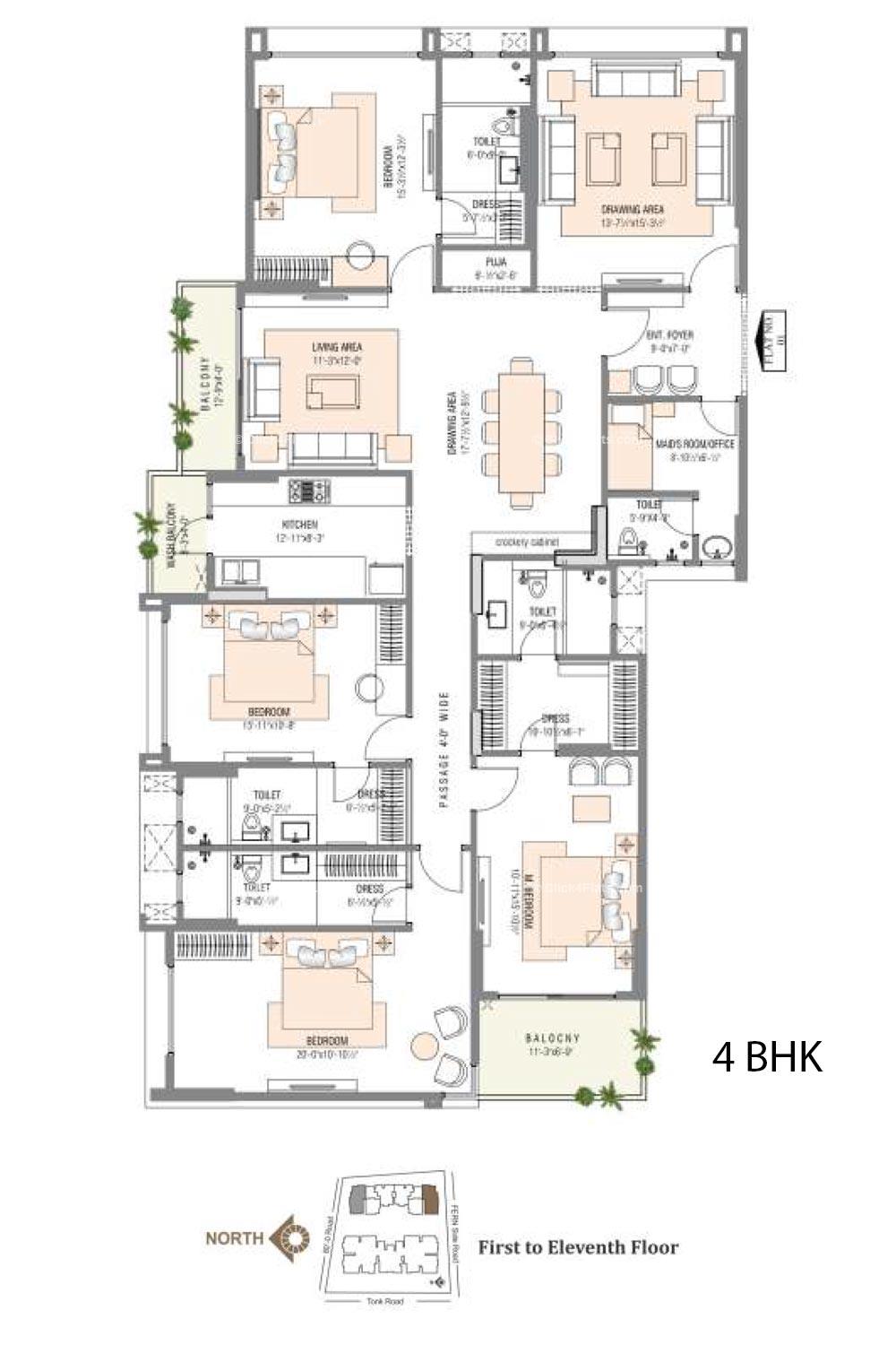 Radiance 4 BHK 3207 square feet