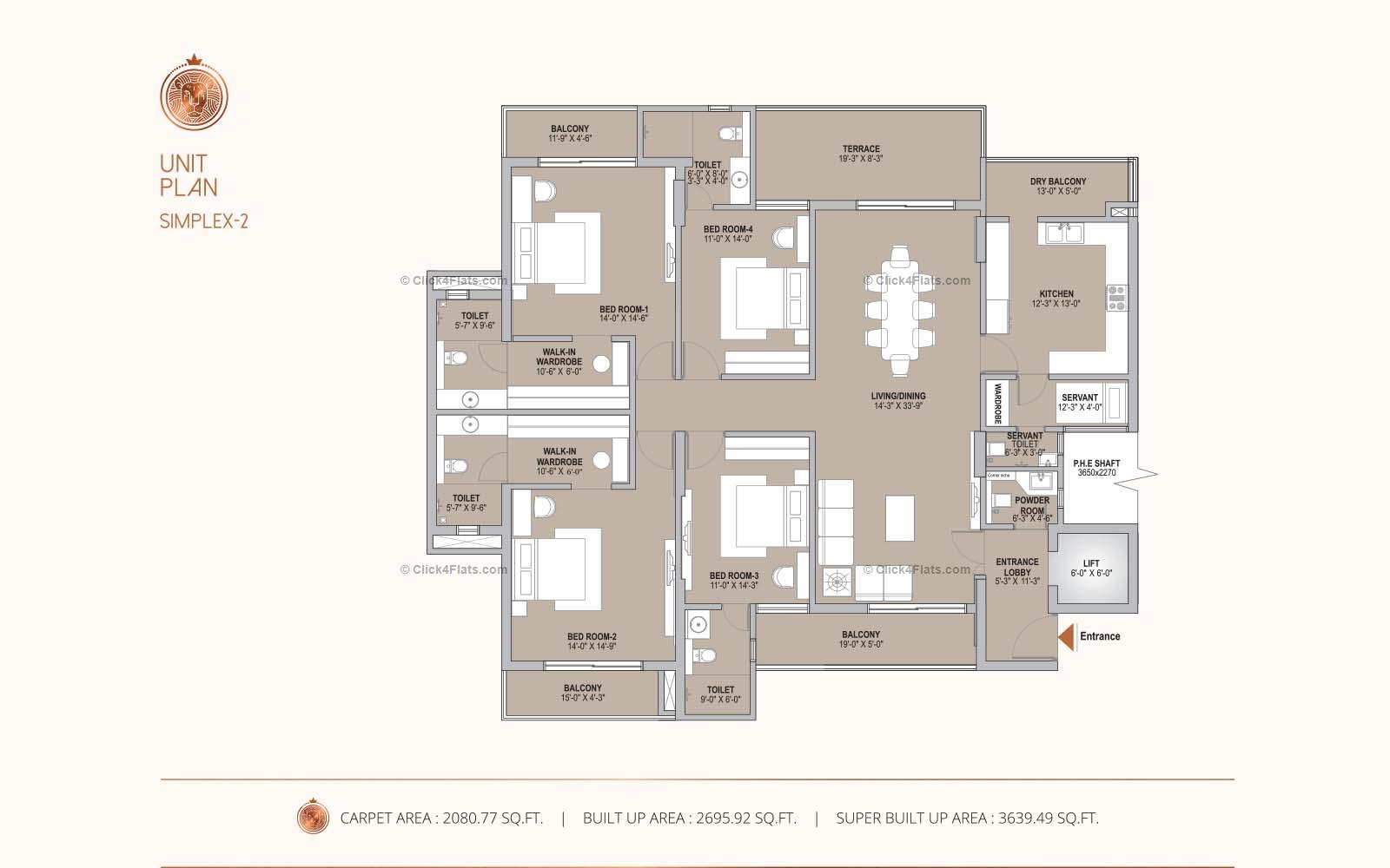 Mansion Royale 4 BHK 3639 square feet