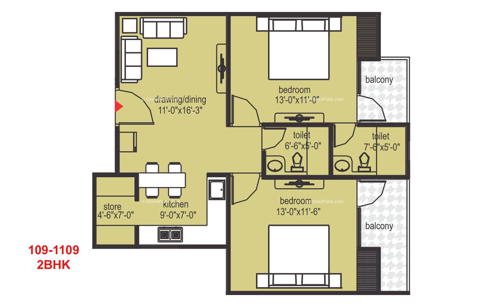 Midas Touch 2 BHK 