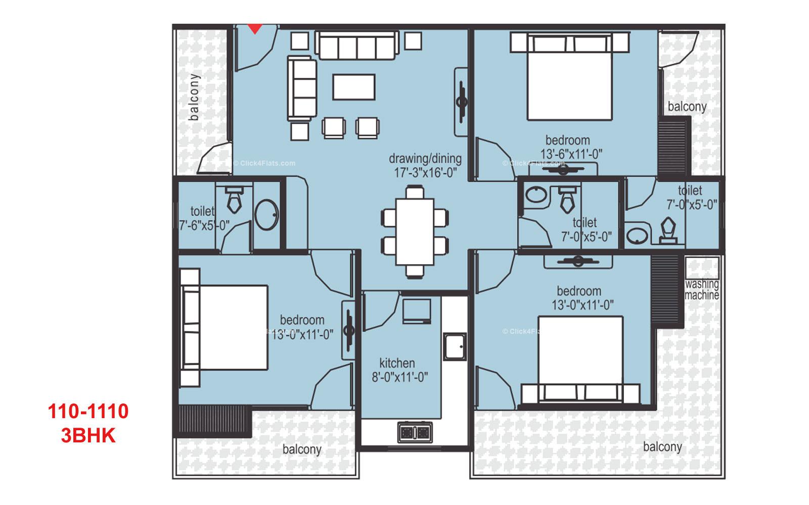 Midas Touch 3 BHK 