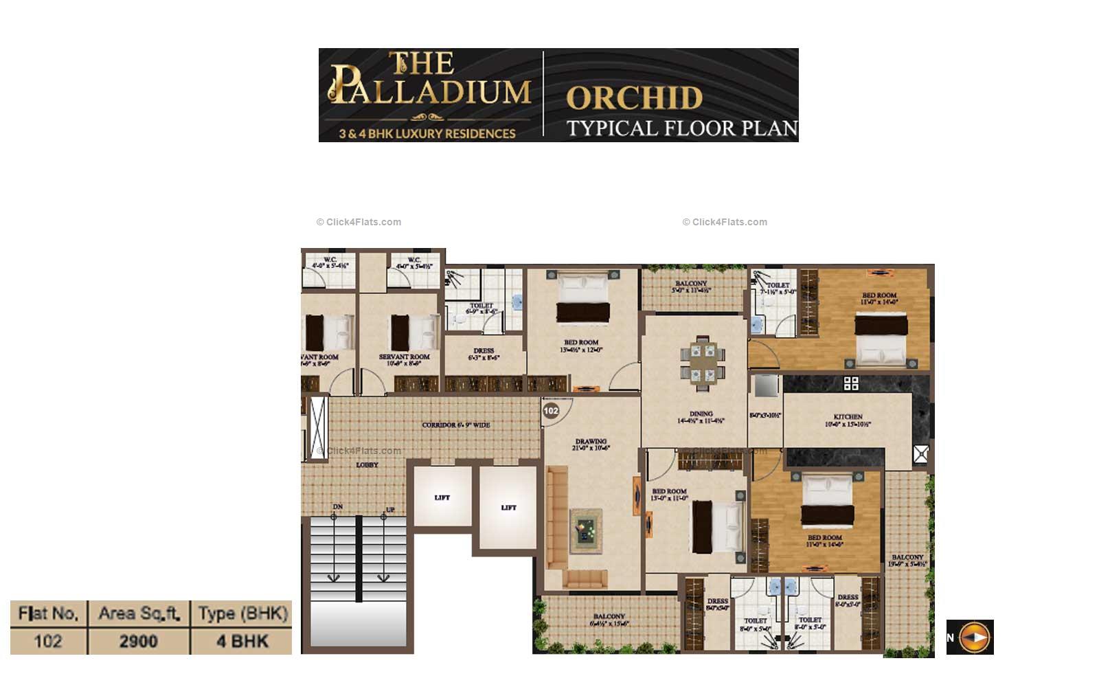 The Palladium 4 BHK 