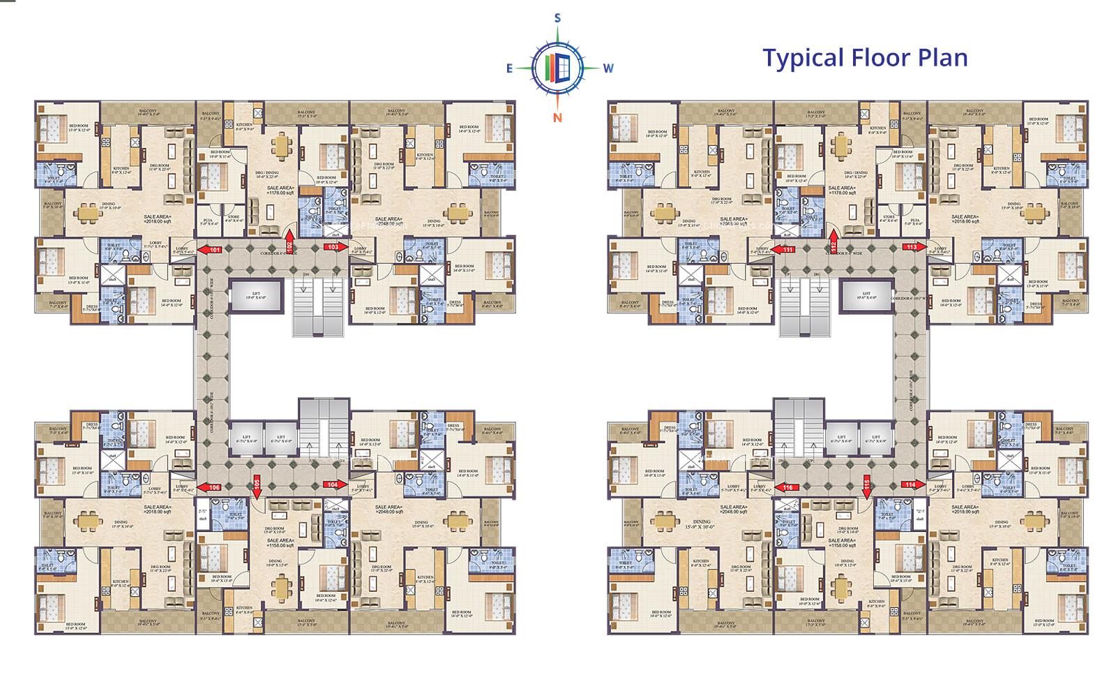 Eminent Towers Typical Floor Plan